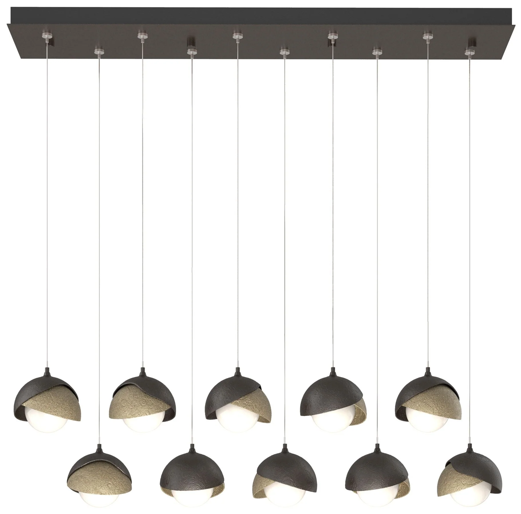 Brooklyn 44.5" Oil Rubbed Bronze & Gold Rectangular Long 2-Shade P - Image 1