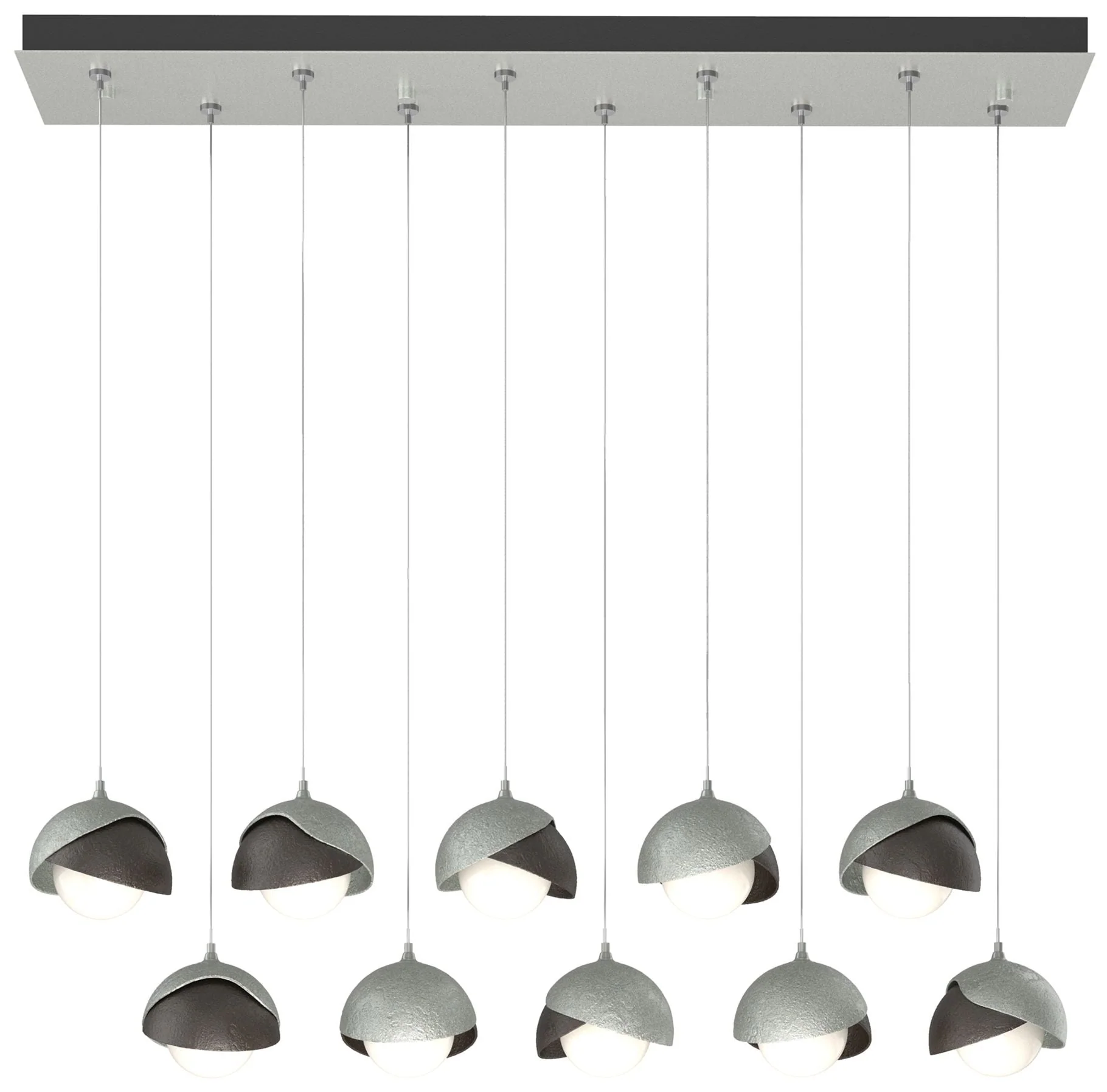 Brooklyn 44.5" Platinum & Rubbed Bronze Rectangular Long 2-Shade P - Image 1