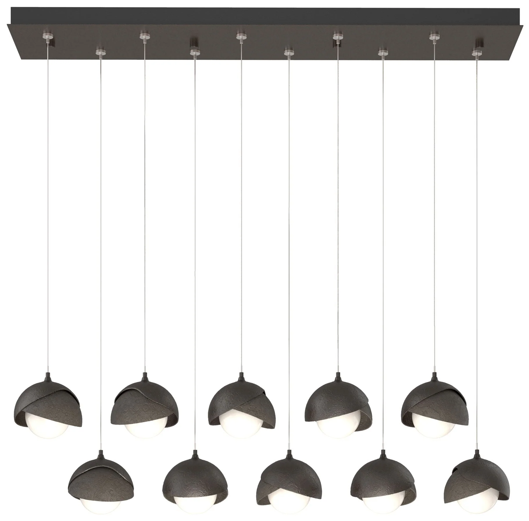 Brooklyn 44.5" Rubbed Bronze & Dark Smoke Rectangular Long 2-Shade - Image 1