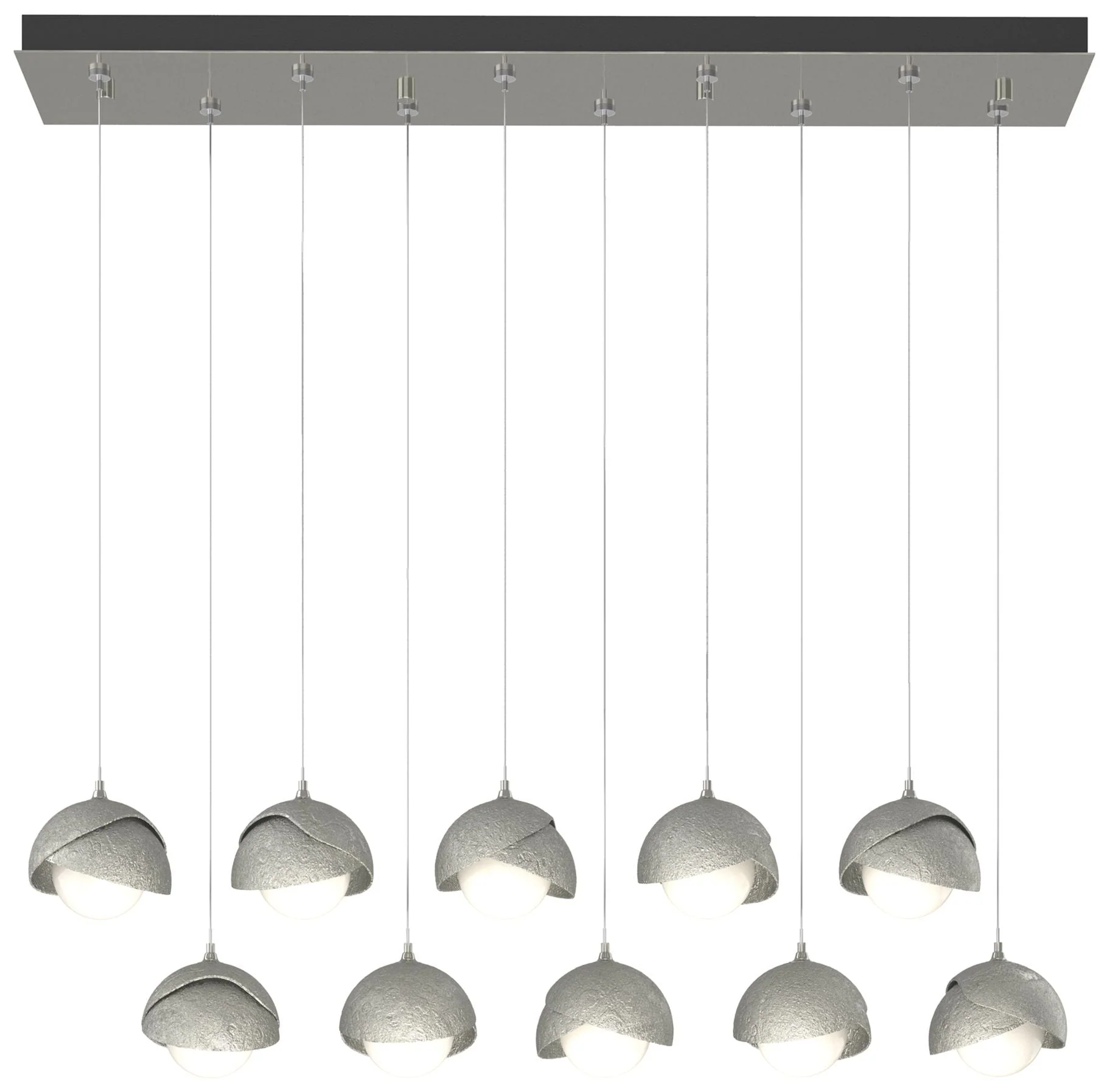 Brooklyn 44.5" Sterling & Sterling Rectangular Long 2-Shade Pendan - Image 1