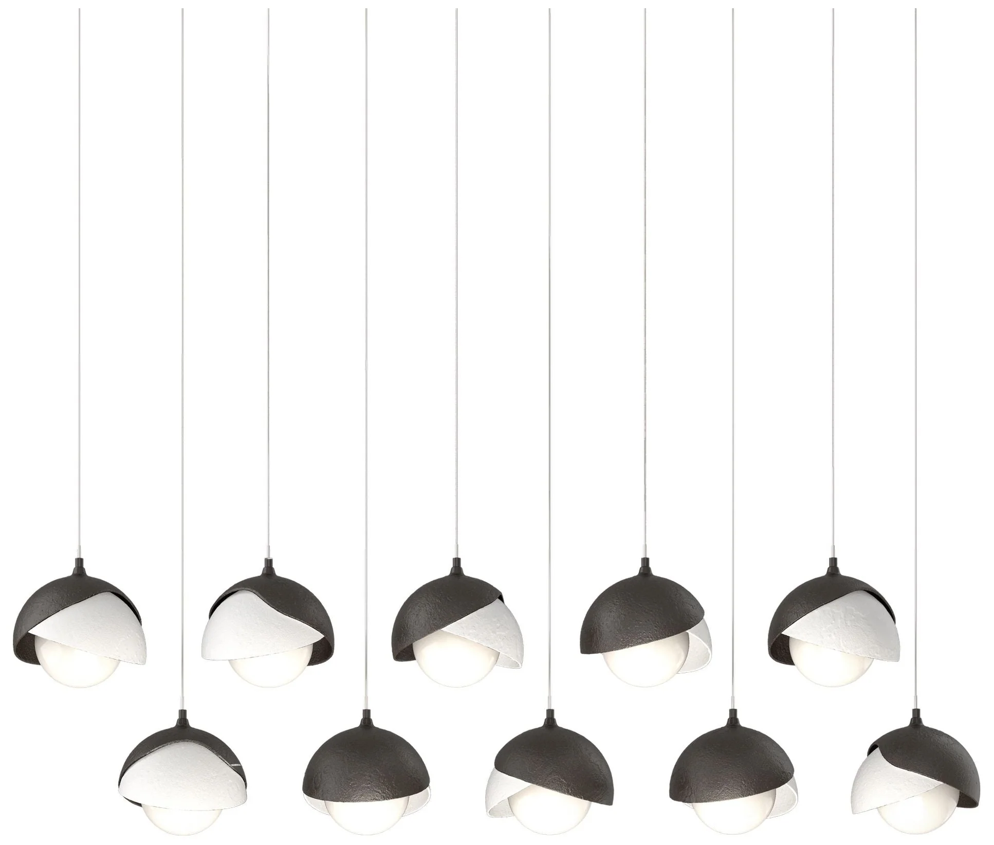 Brooklyn 44.5"W 10-Light Double Rectangular White & Bronze Long Pe - Image 1