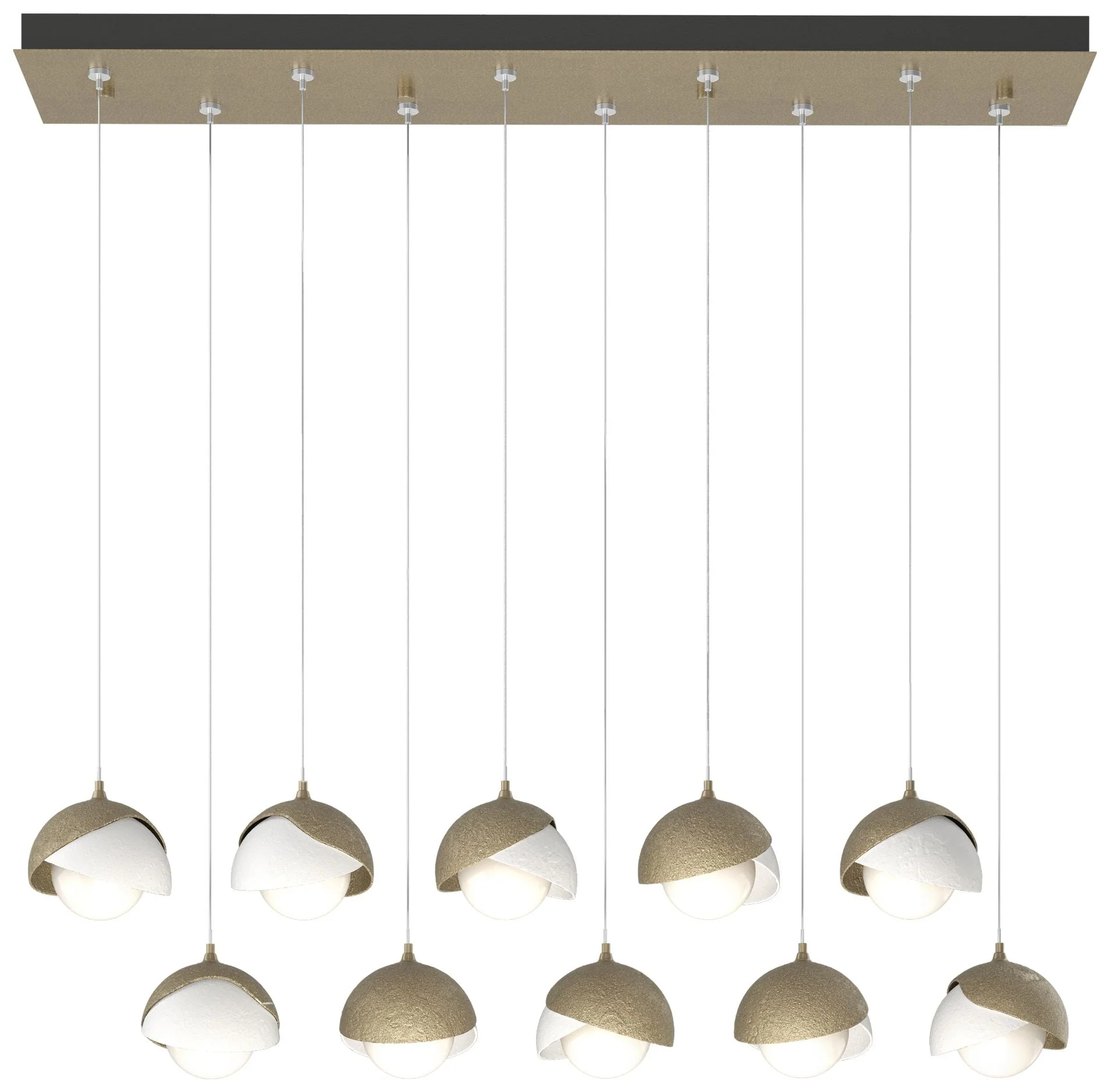Brooklyn 44.5"W 10-Light Double Rectangular White and Gold Standard Pe - Image 1