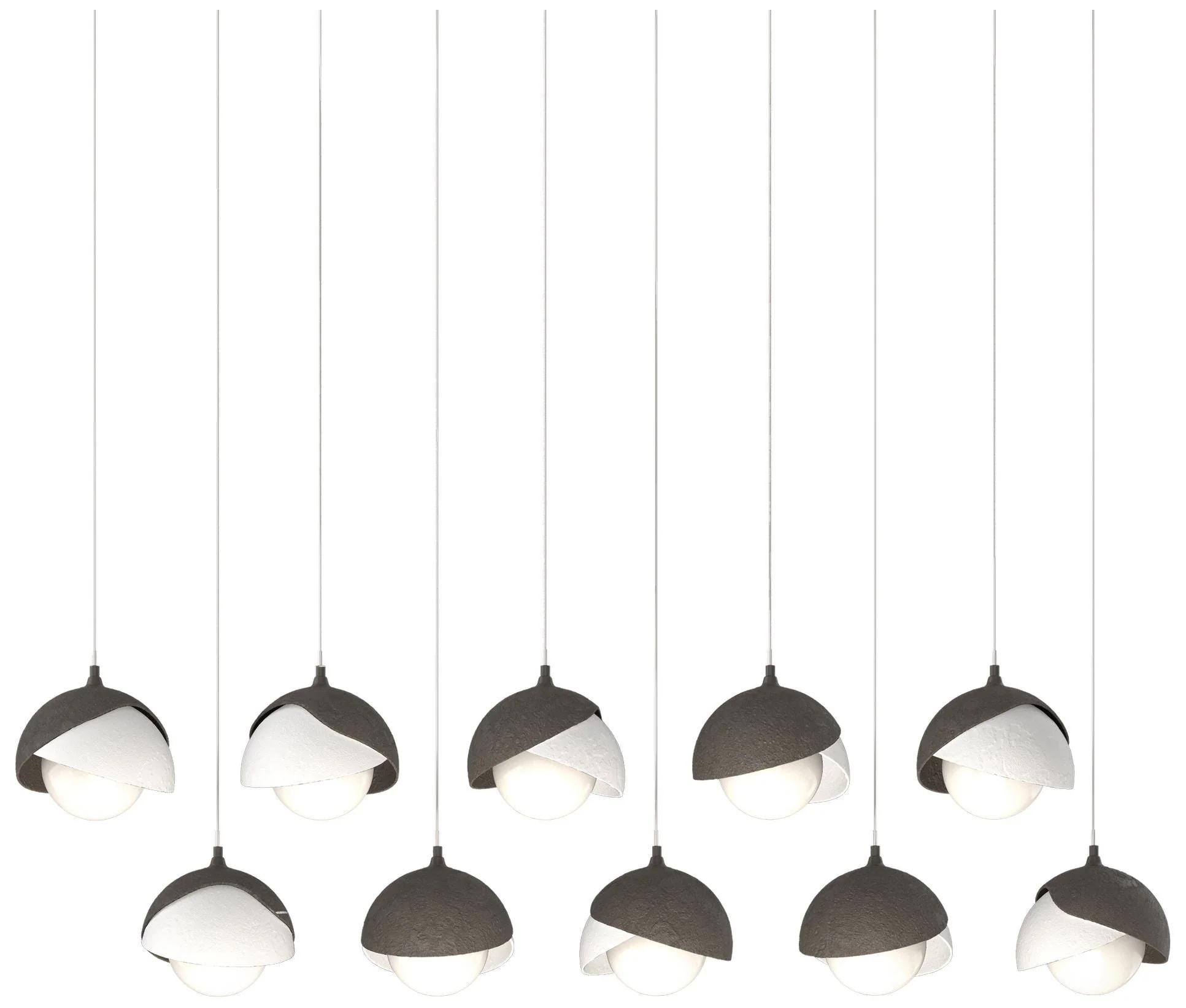 Brooklyn 44.5"W 10-Light Double Rectangular White and Smoke Long Penda - Image 1