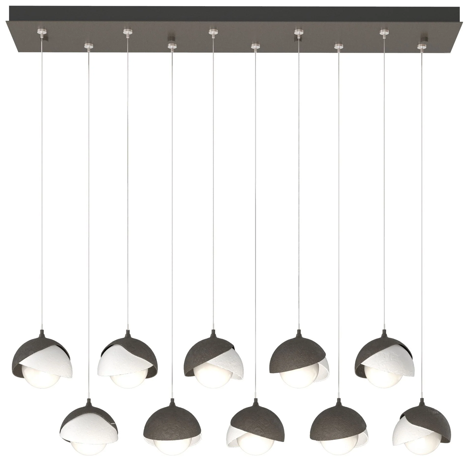 Brooklyn 44.5"W 10-Light Double Rectangular White & Smoke Standard - Image 1