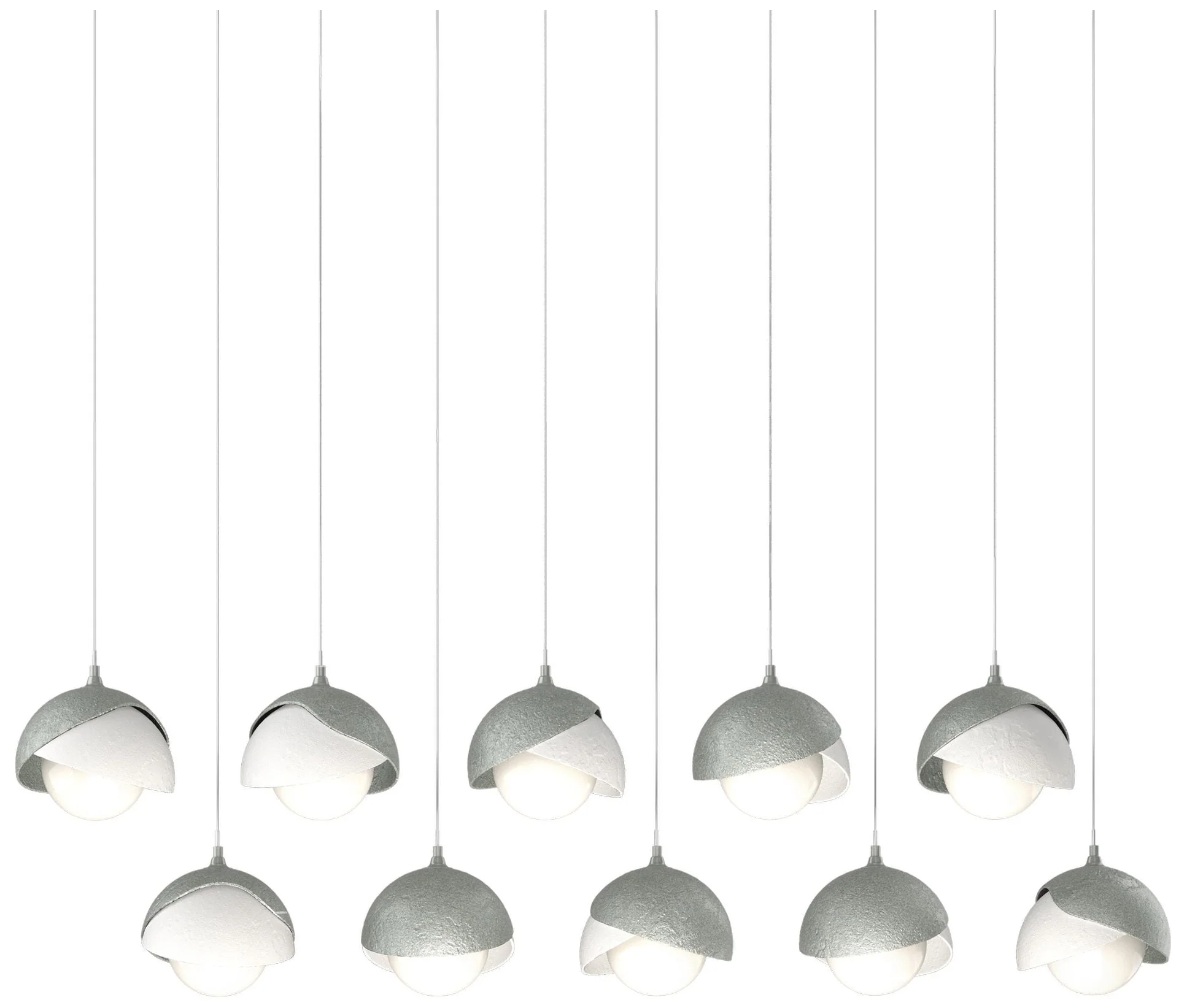 Brooklyn 44.5"W 10-Light White Accented Double Rectangular Long Pendan - Image 1