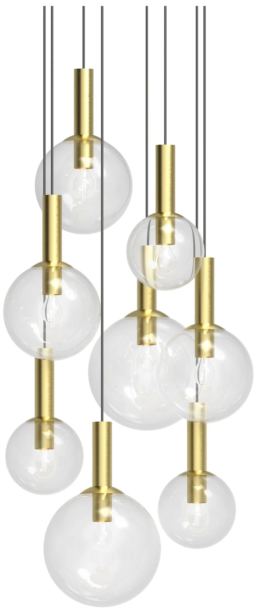 Bubbles 29″ 8 Light  Satin Brass Chandelier