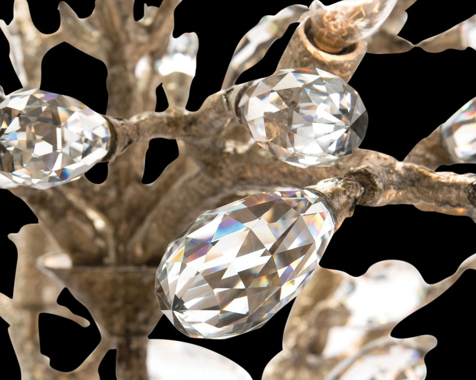Budding Crystal 39" Wide Antique Silver 10-Light Chandelier - Image 2