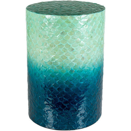 Surya Blue Ocean Modern Shell and Wood Round Accent Side Table BUO-002 - Image 2