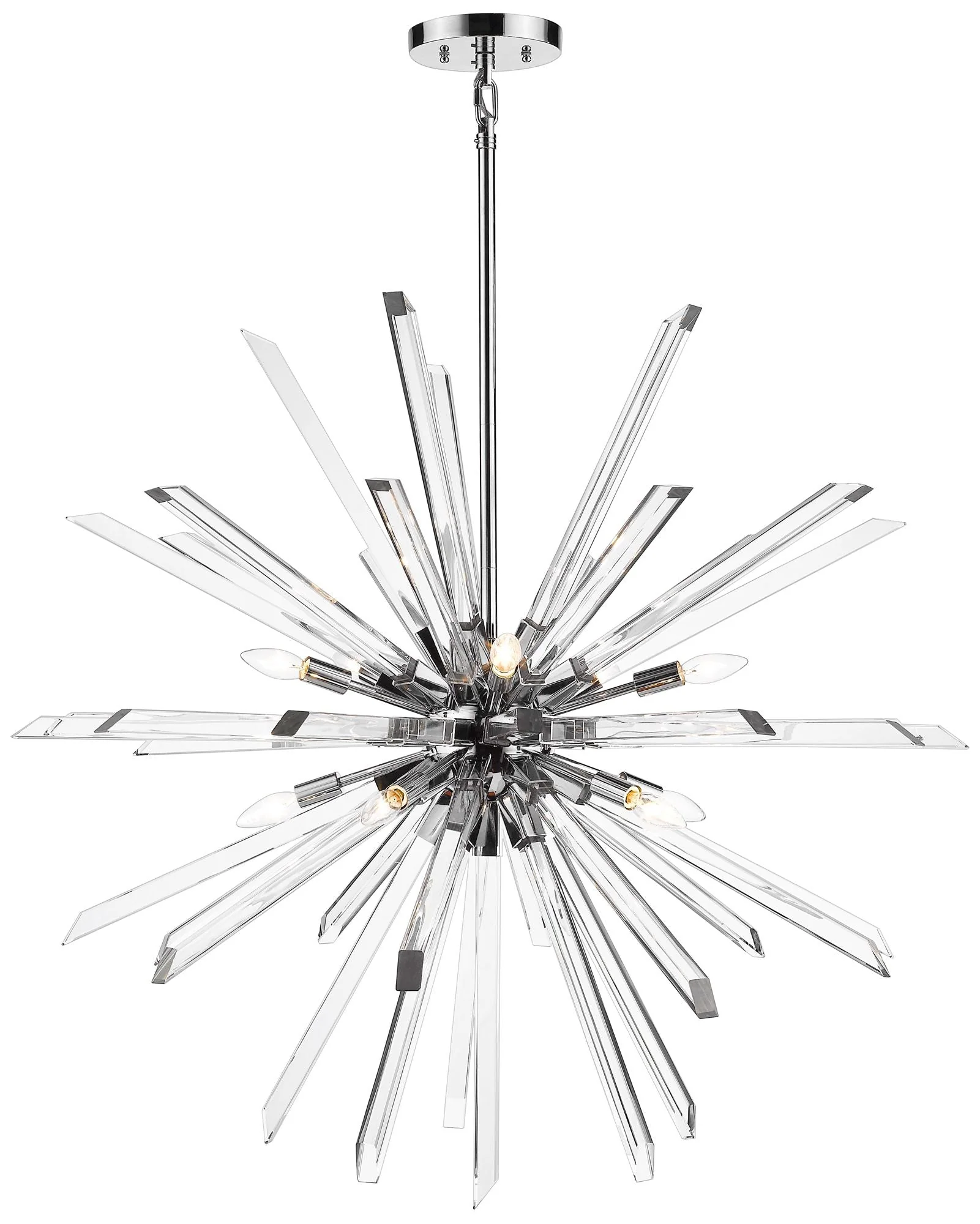 Burst 10 Light Chandelier in Chrome - Image 1