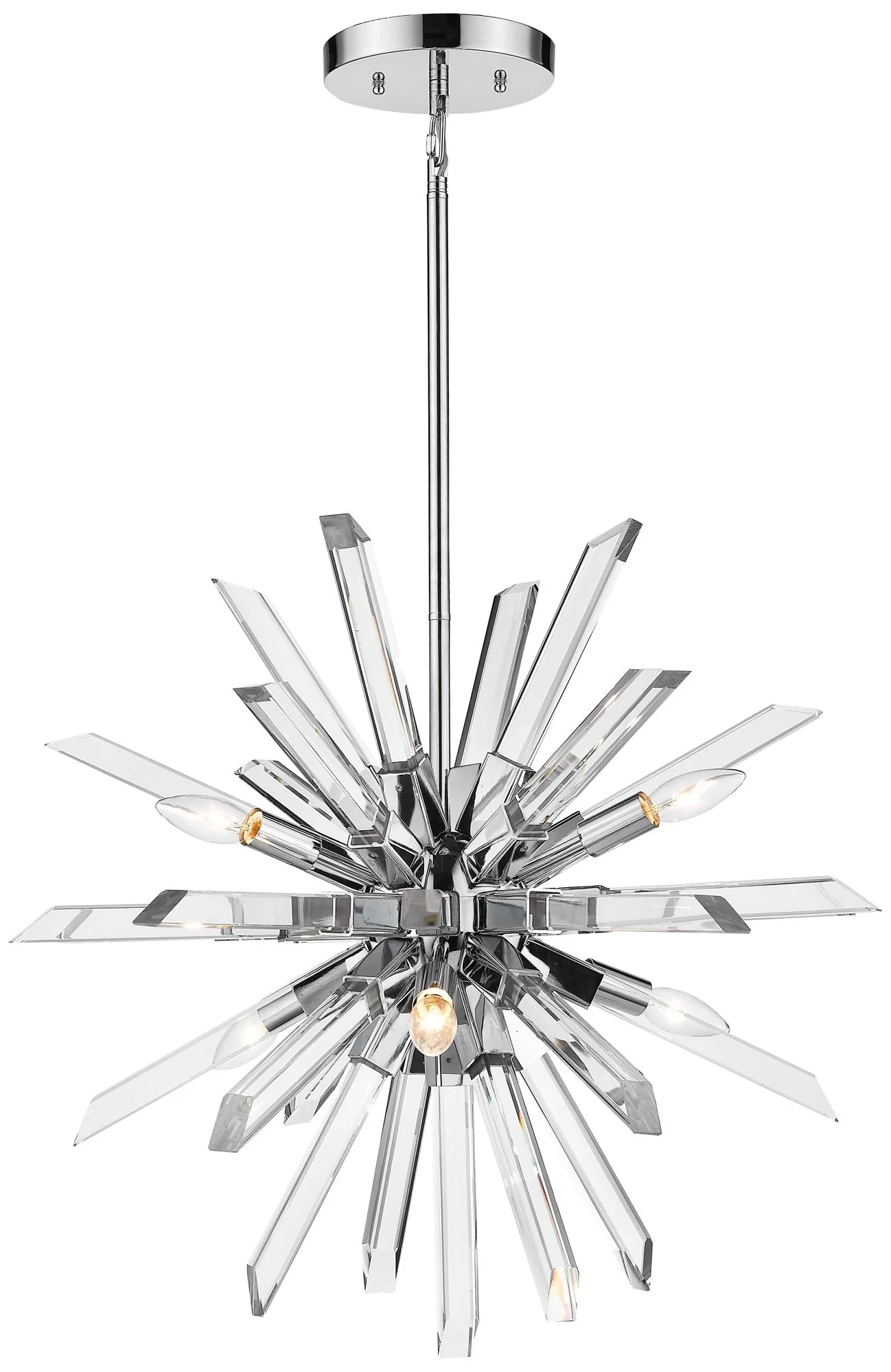 Burst by Z-Lite Chrome 6 Light Chandelier - Image 1