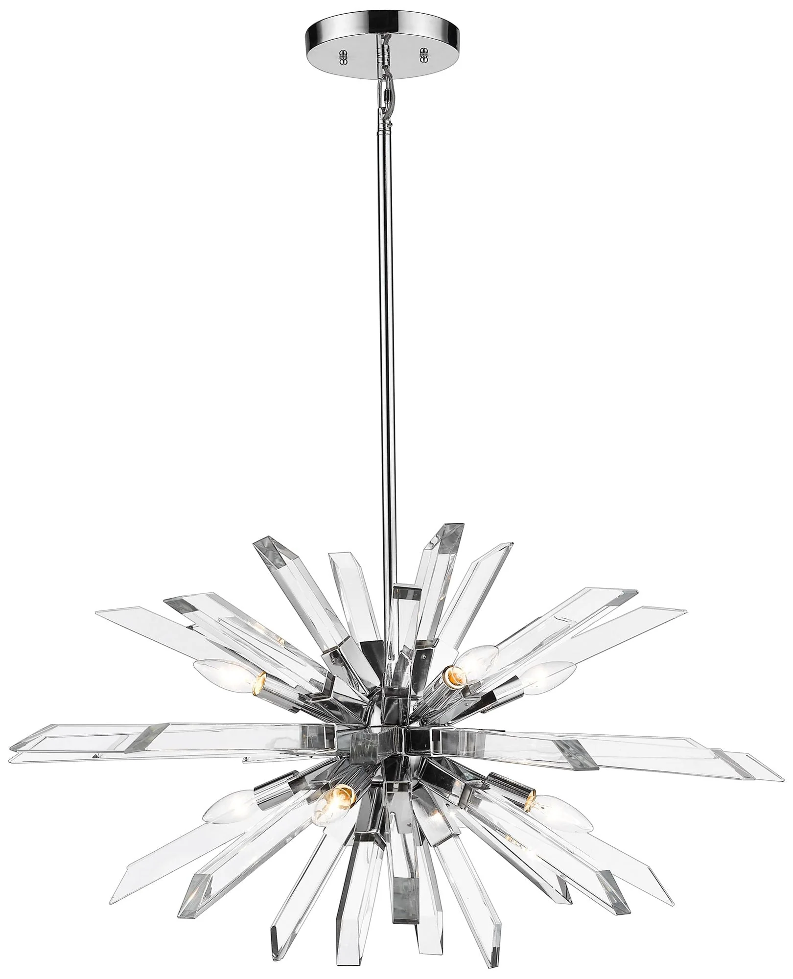 Burst by Z-Lite Chrome 8 Light Chandelier - Image 1