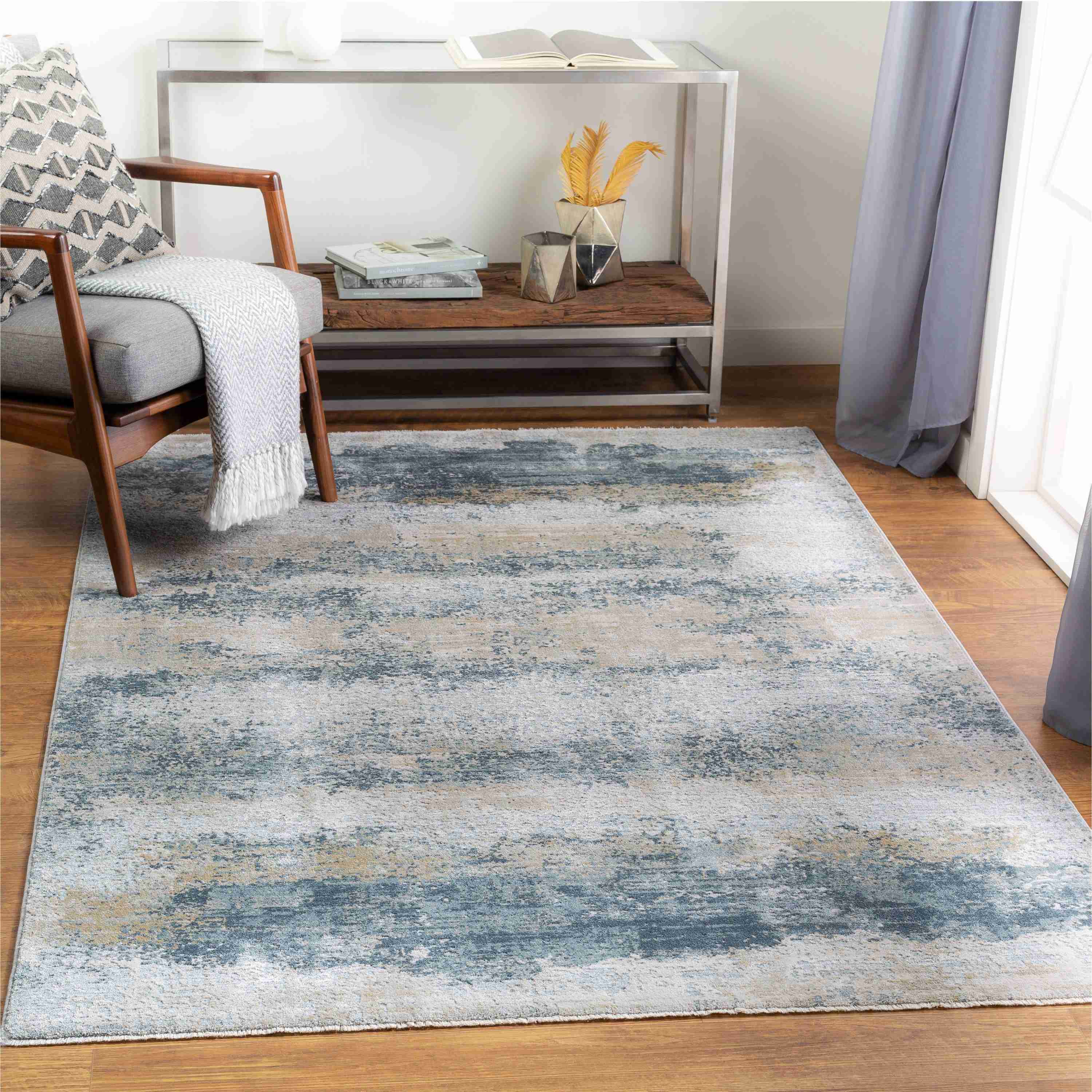 Surya Rugs Brunswick Collection Dusty Sage, Taupe, Light Grey, White, Pale Blue, Olive, Navy & Teal Area Rug BWK-2304 - Image 2