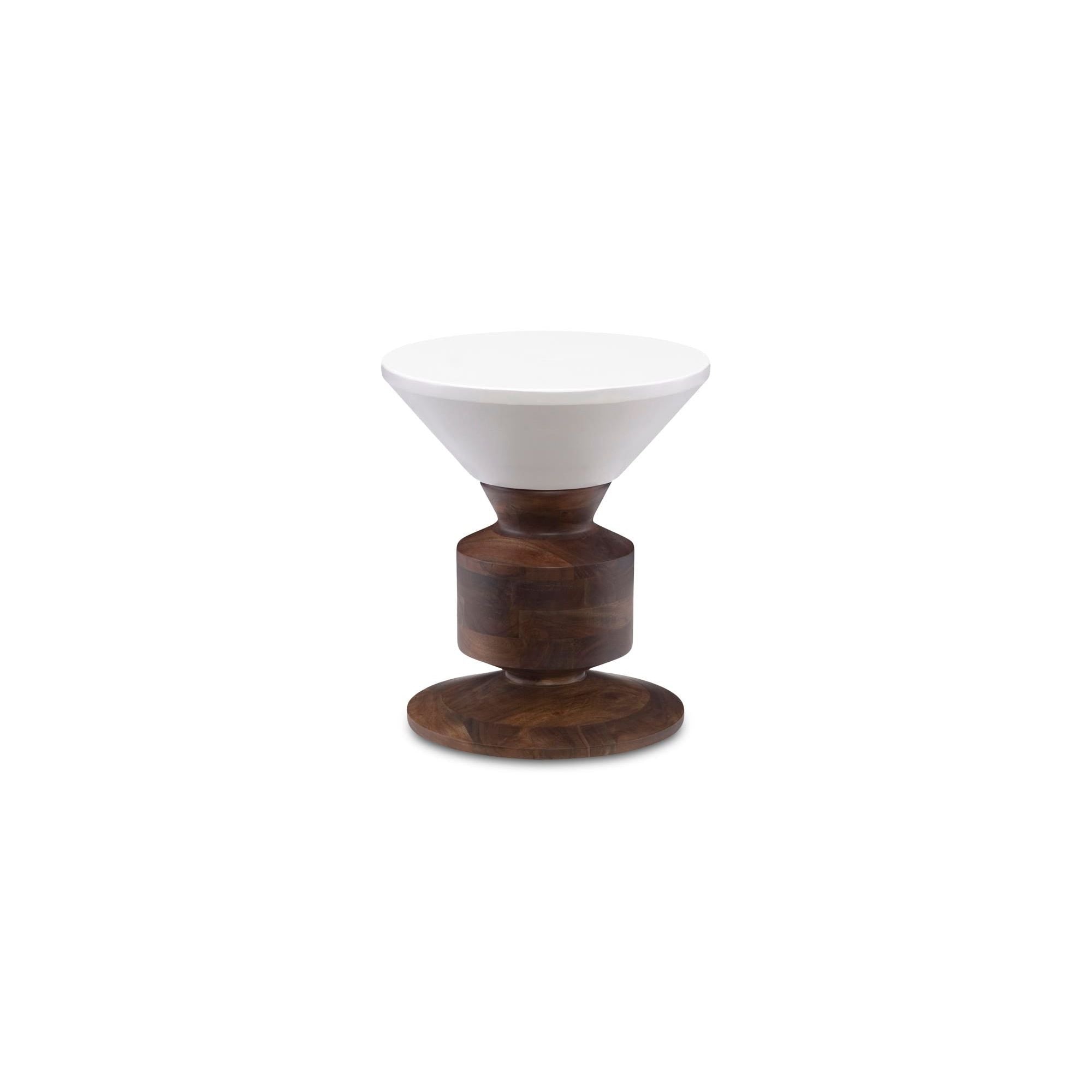 Moe's Home Collection Hippo White Stool - Image 1
