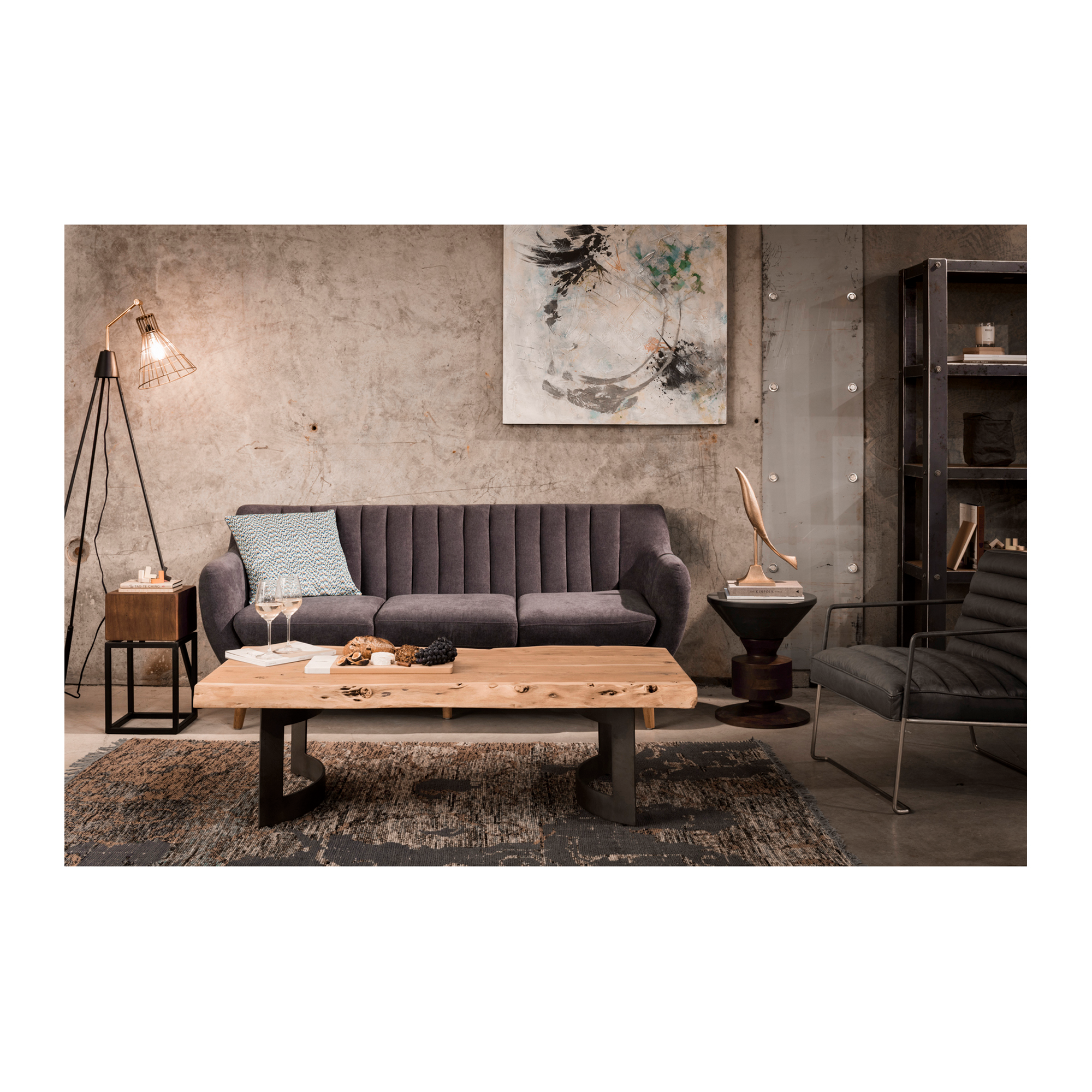 Moe's Home Collection Hippo Grey Stool - Image 2