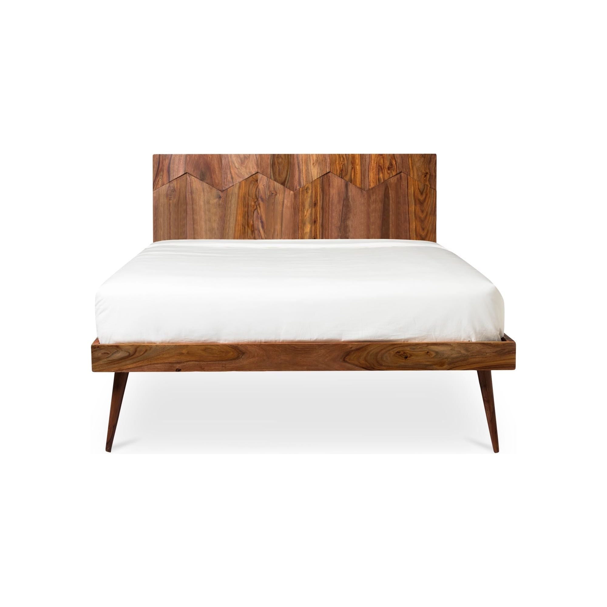 Moe's Home Collection O2 Dark Brown Sheesham Wood Queen Size Bed - Image 3