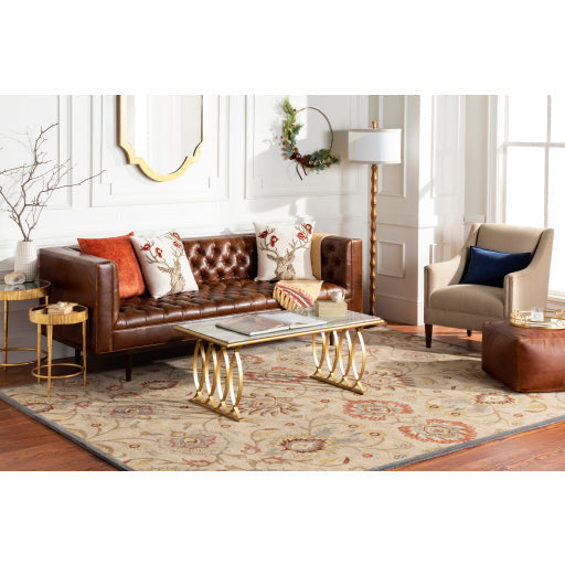 Surya Nishka Modern White Marble Top With Gold Metal Base Rectangular Coffee Table NHA-100 - Image 2