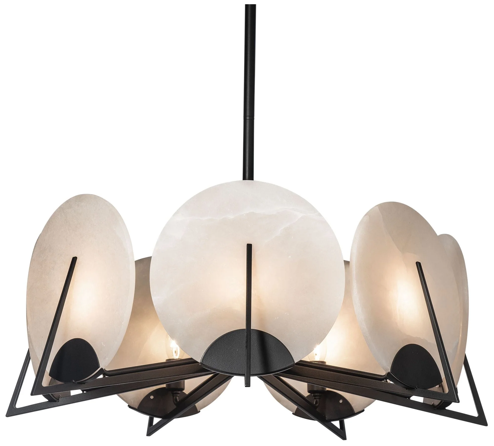 Callisto 28.1" Wide 7-Light Black Alabaster Pendant - Image 1