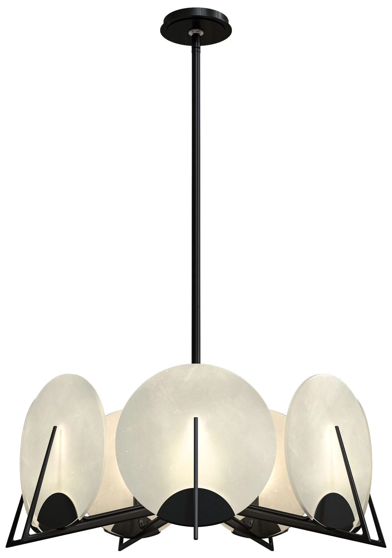 Callisto 28.1" Wide 7-Light Ink Pendant With Alabaster Shade - Image 1