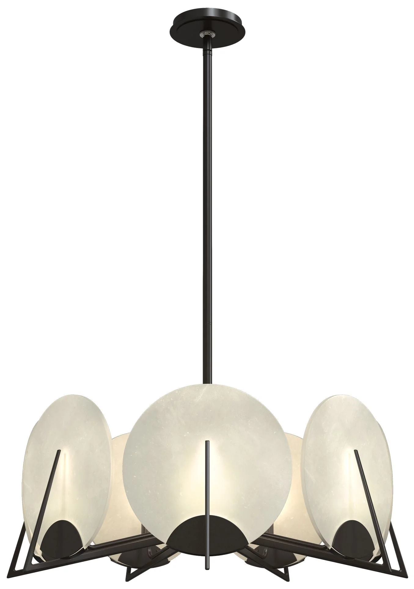 Callisto 28.1" Wide 7-Light Oil Rubbed Bronze Pendant With Alabaster S - Image 1