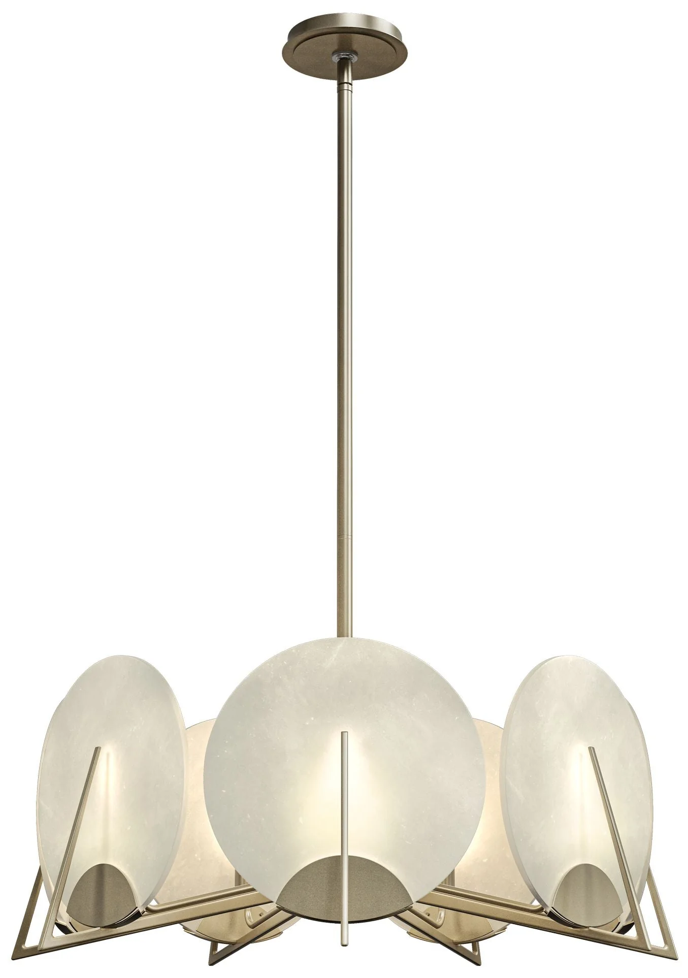 Callisto 28.1" Wide 7-Light Soft Gold Pendant With Alabaster Shade - Image 1