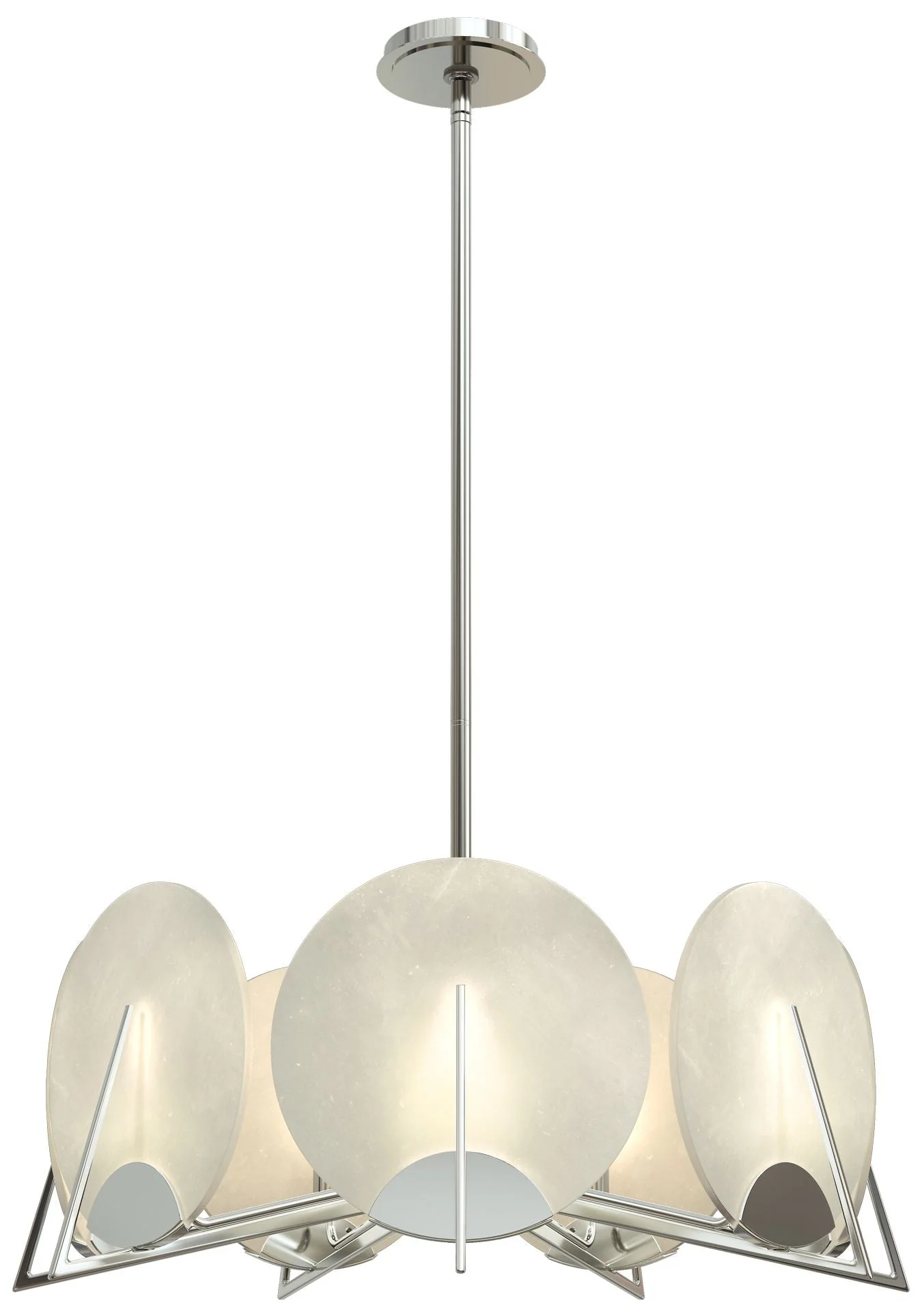 Callisto 28.1" Wide 7-Light Sterling Pendant With Alabaster Shade - Image 1