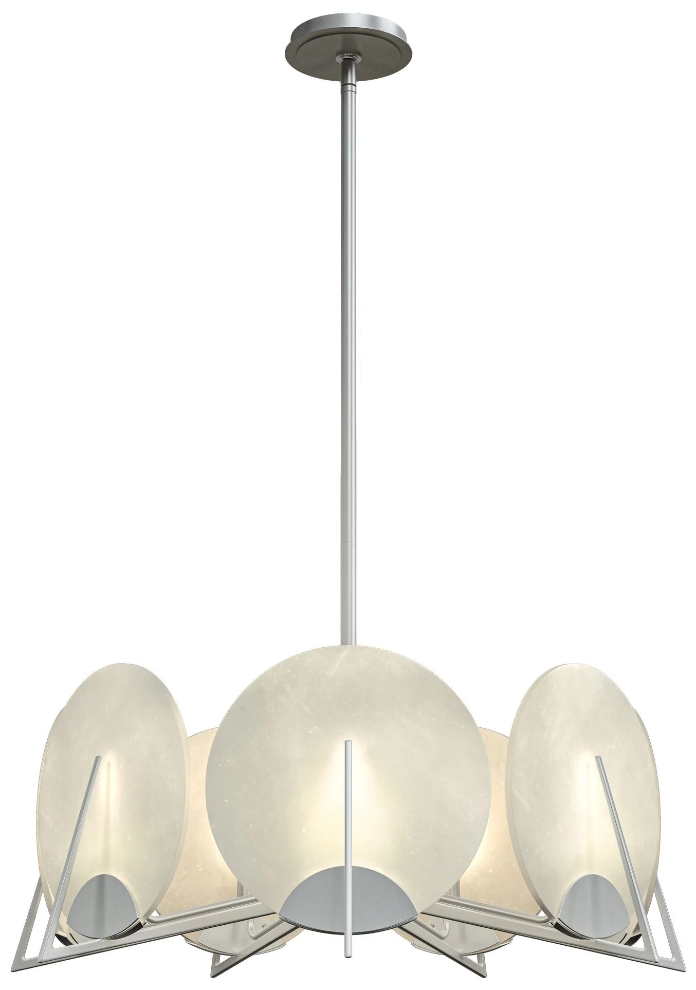 Callisto 28.1" Wide 7-Light Vintage Platinum Pendant With Alabaster Sh - Image 1