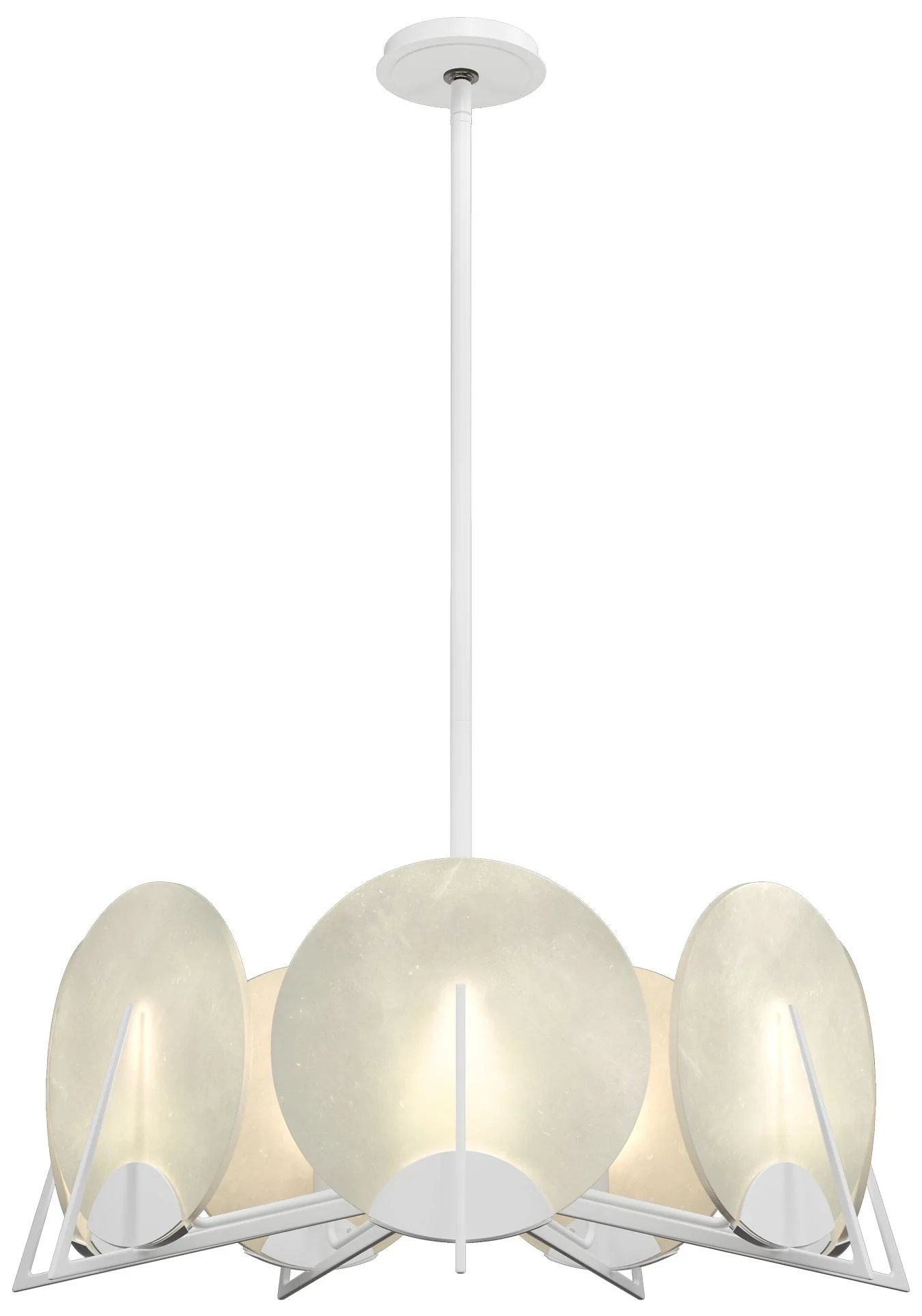 Callisto 28.1" Wide 7-Light White Pendant With Alabaster Shade - Image 1