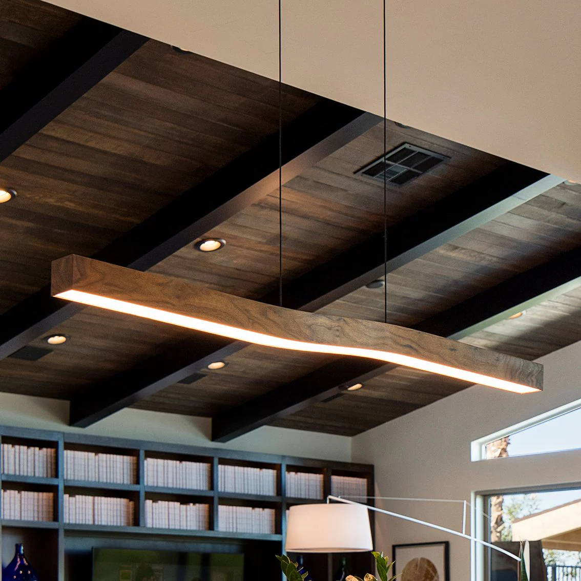 Camur 60" Wide Frost Accented Walnut 2700K P2 LED Linear Pendant - Image 2