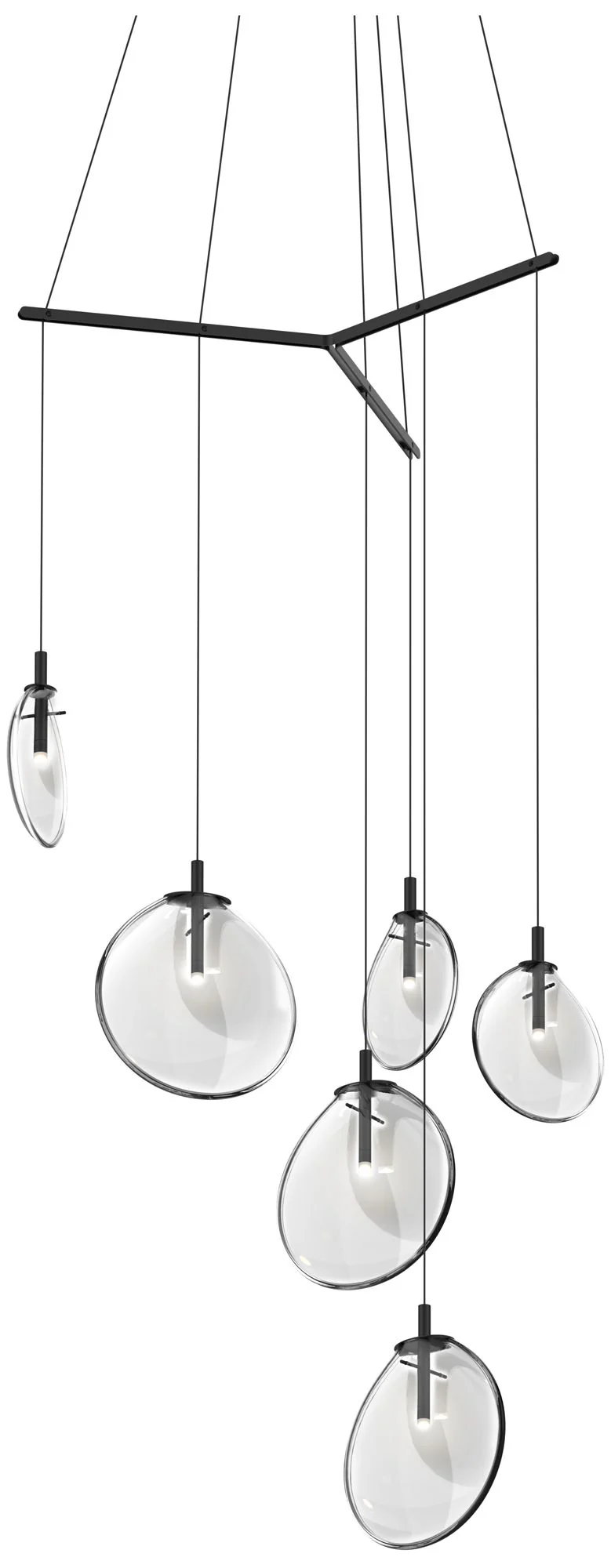 Cantina 15" Wide 6-Light Satin Black Pendant - Image 1