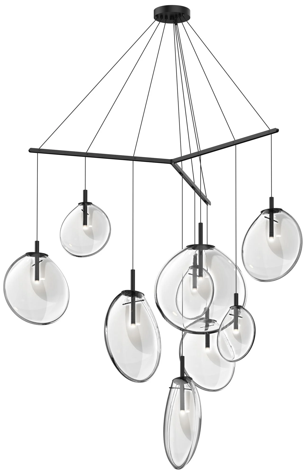Cantina 15" Wide 9-Light Satin Black Pendant - Image 1