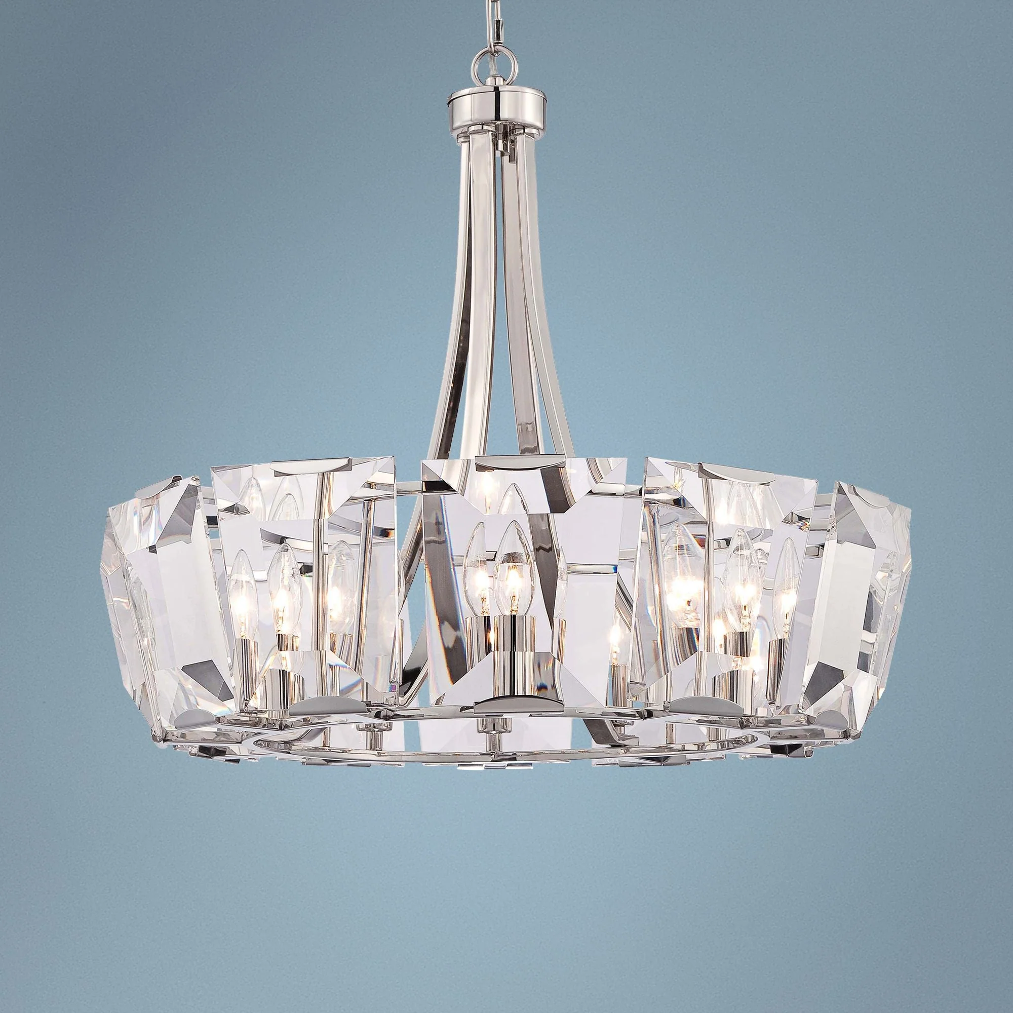 Castle Aurora 25 1/2"W Crystal Panel 12-Light Chandelier - Image 1