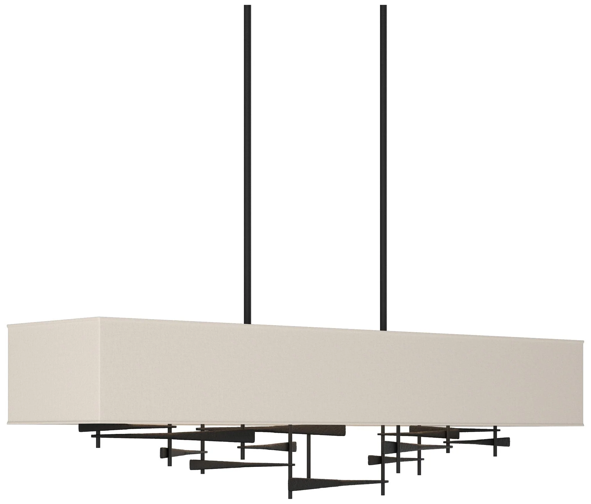 Cavaletti 42" Wide Black Short Height Pendant With Flax Shade - Image 1