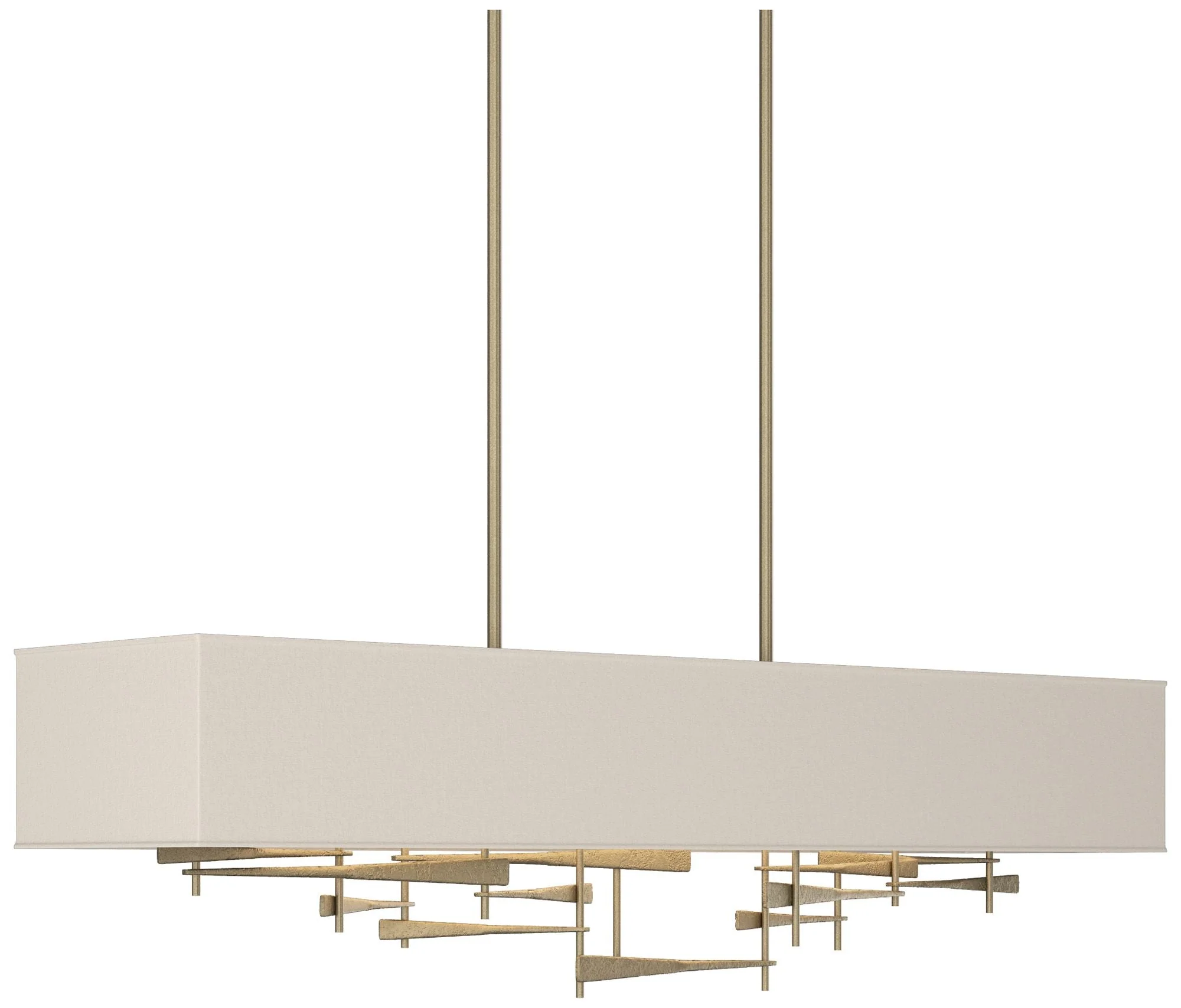 Cavaletti 42" Wide Soft Gold Standard Pendant With Flax Shade - Image 1