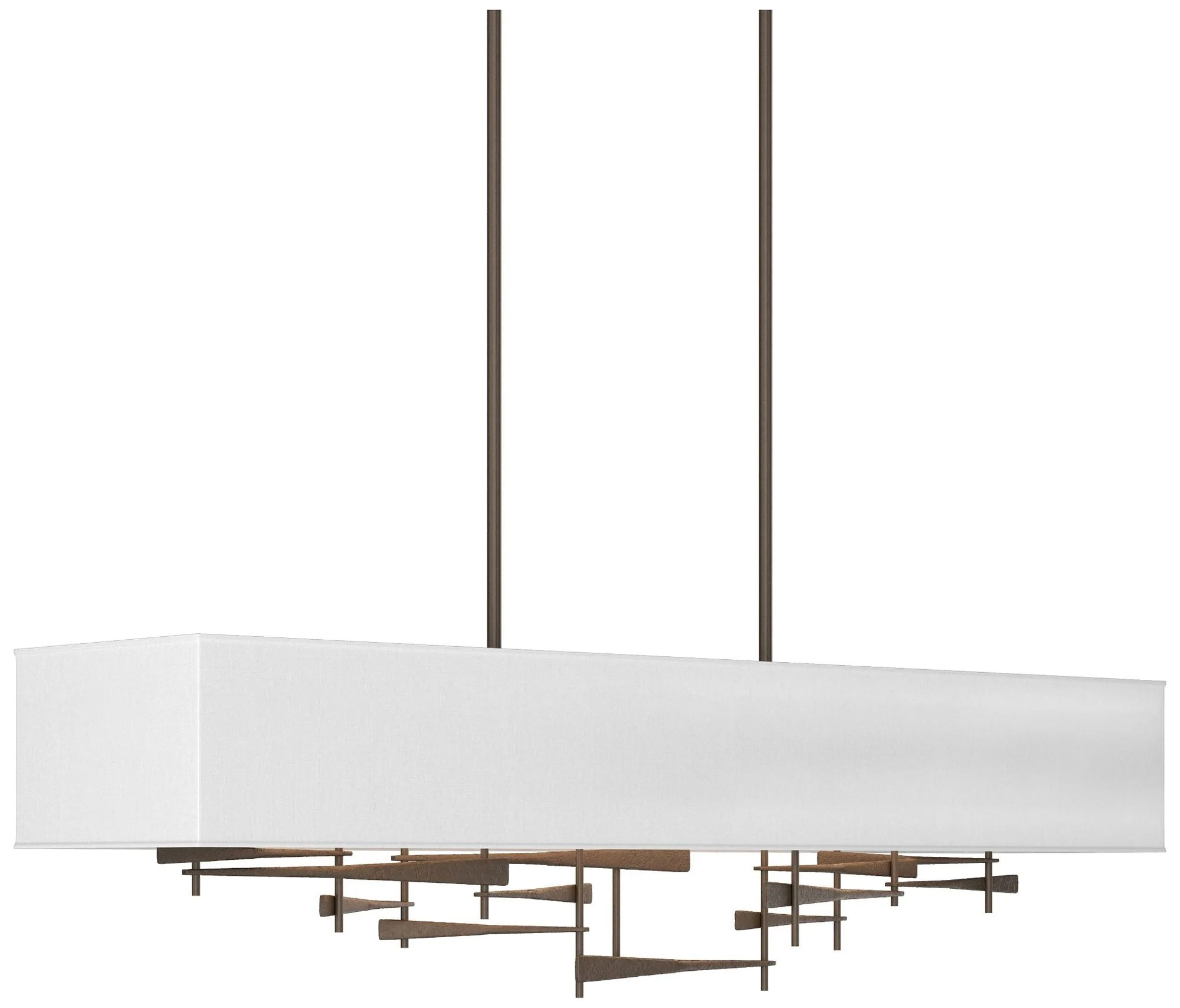 Cavaletti 42"W Bronze Short Height Pendant With Natural Anna Shade - Image 1