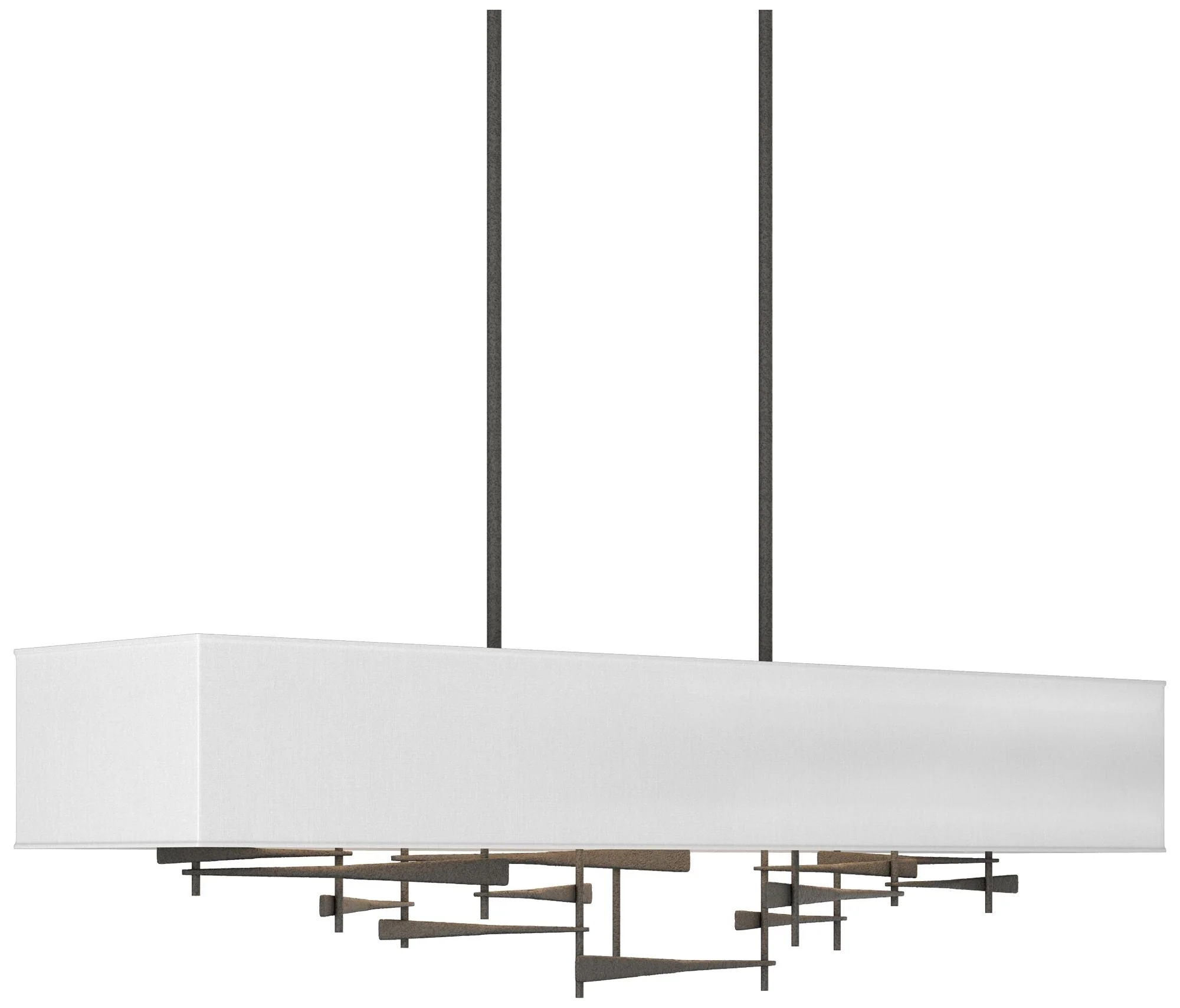 Cavaletti 42"W Natural Iron Standard Pendant w/ Anna Shade - Image 1