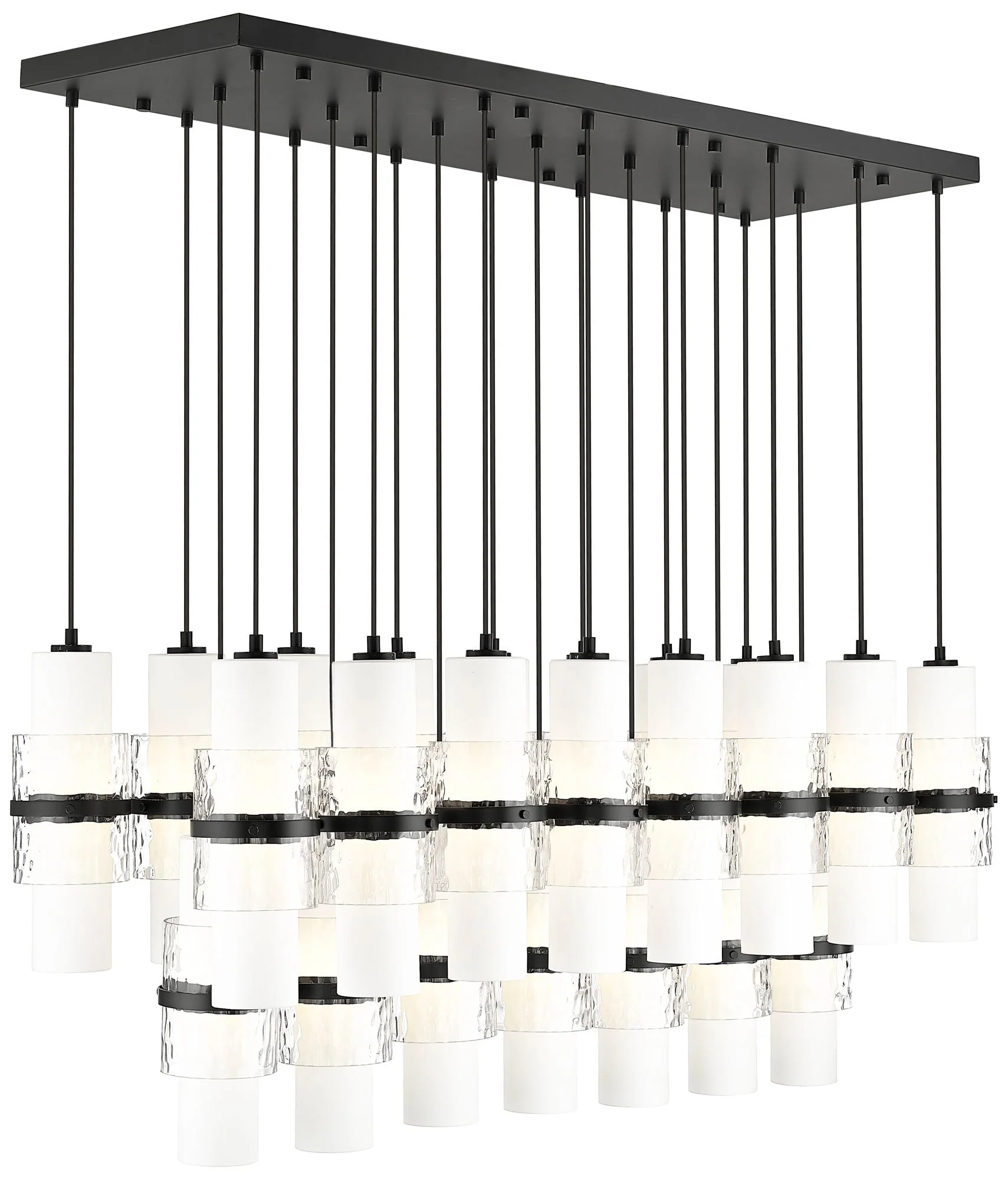 Cayden by Z-Lite Matte Black 23 Light Linear Chandelier - Image 1