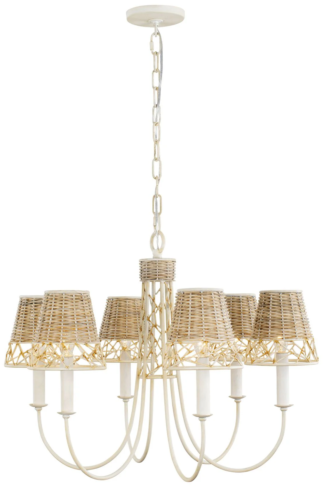 Cayman 6-Lt Chandelier - Country White - Image 1