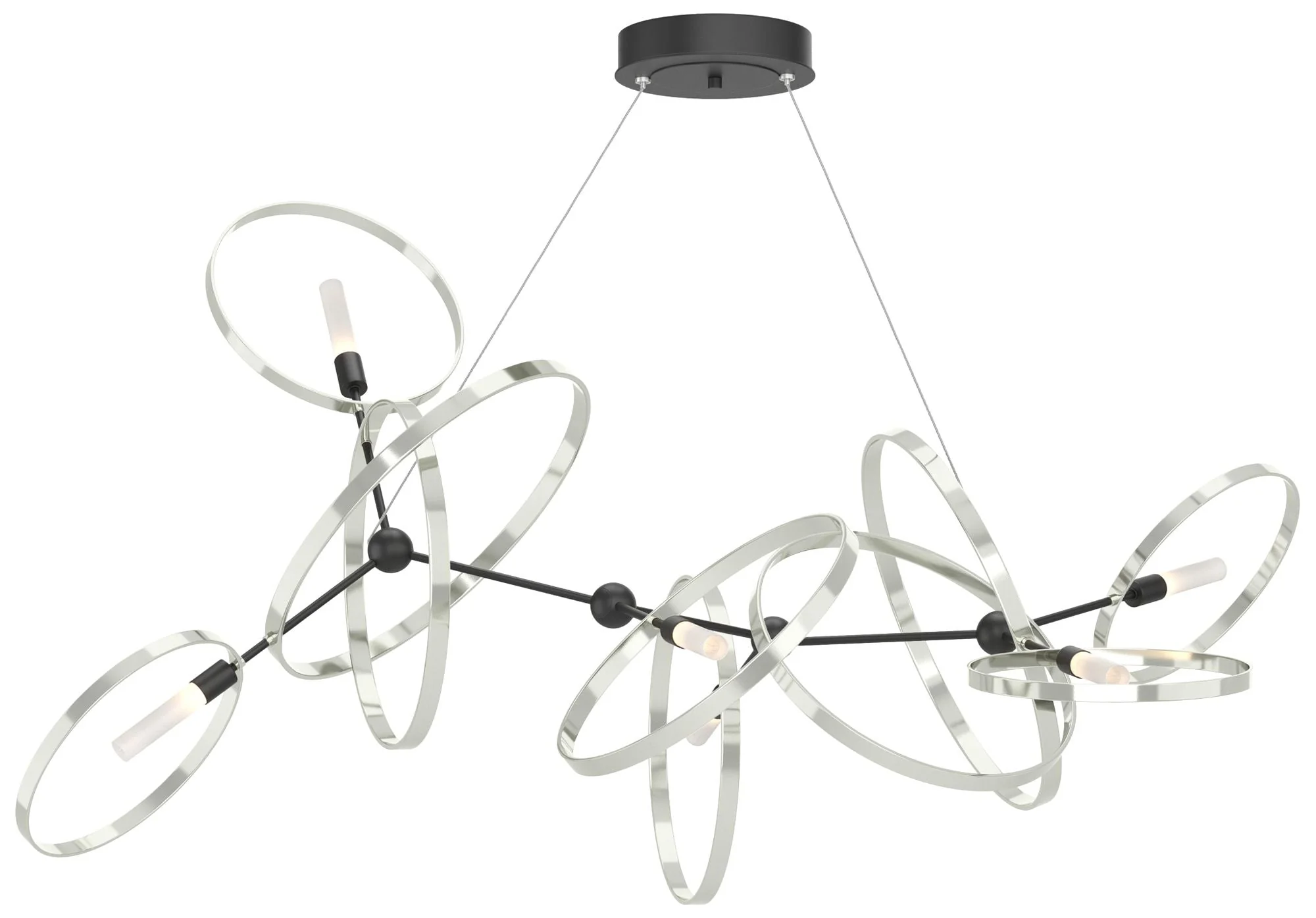 Celesse 32" Wide Sterling Accented Black Standard Pendant - Image 1