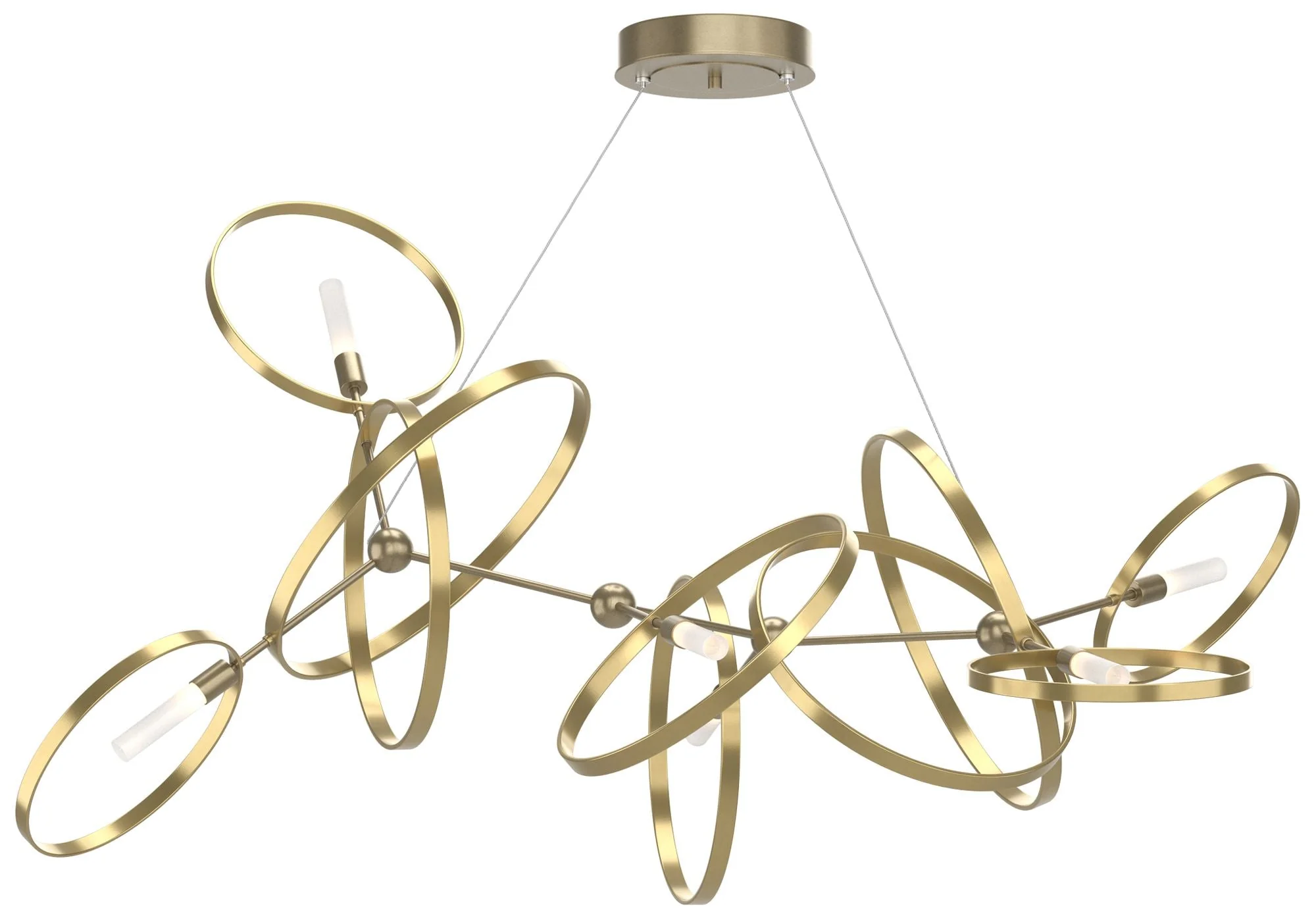 Celesse 32"W Modern Brass Accented Soft Gold Standard Pendant - Image 1