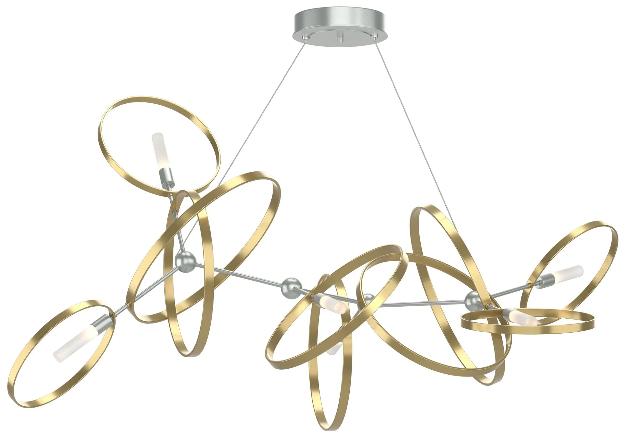 Celesse 32"W Modern Brass Accented Vintage Platinum Standard Pendant - Image 1