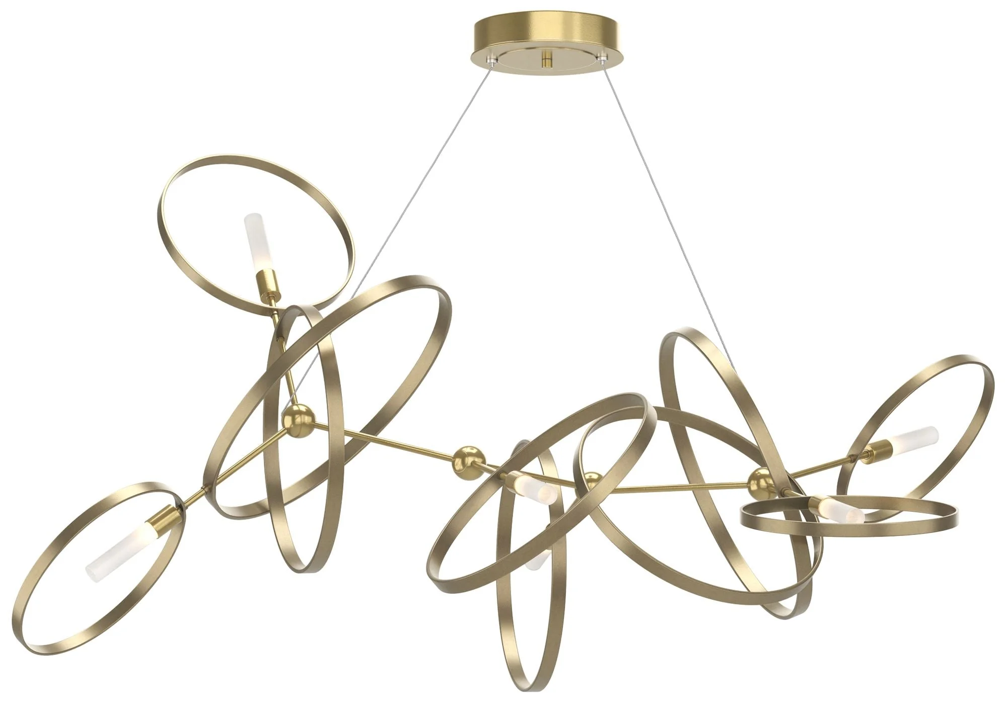 Celesse 32"W Soft Gold Accented Modern Brass Standard Pendant - Image 1