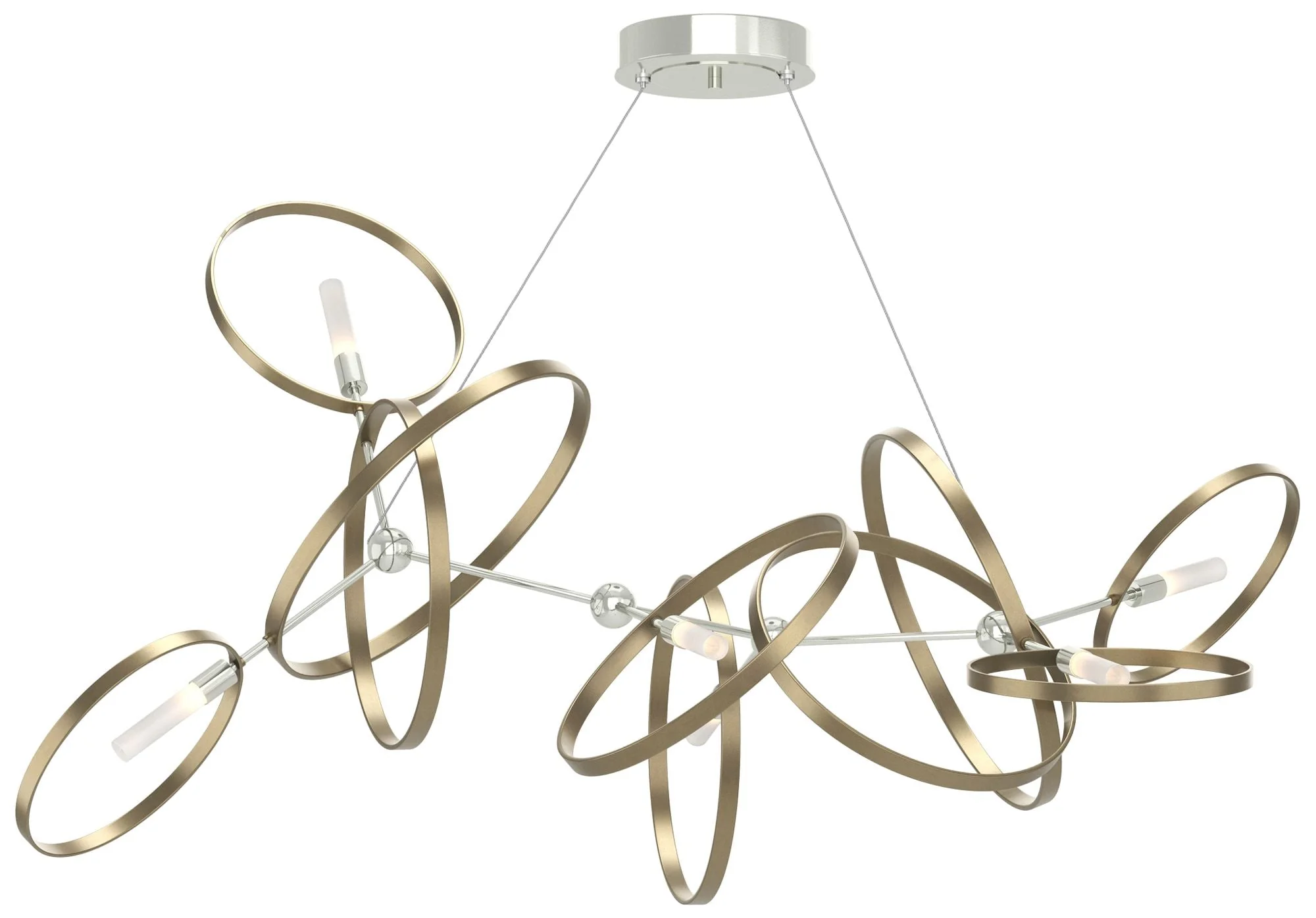 Celesse 32"W Soft Gold Accented Sterling Standard Pendant - Image 1