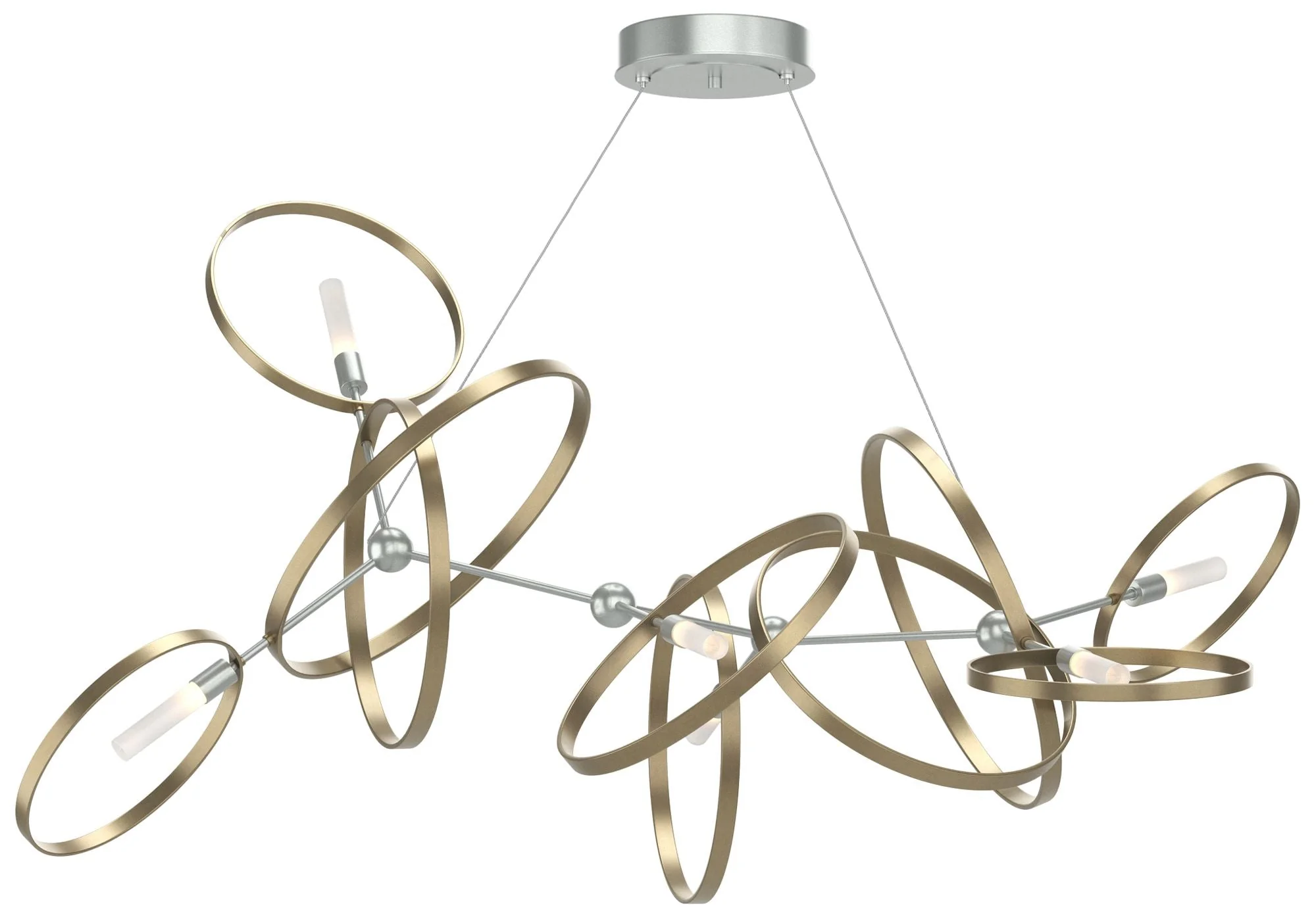 Celesse 32"W Soft Gold Accented Vintage Platinum Standard Pendant - Image 1