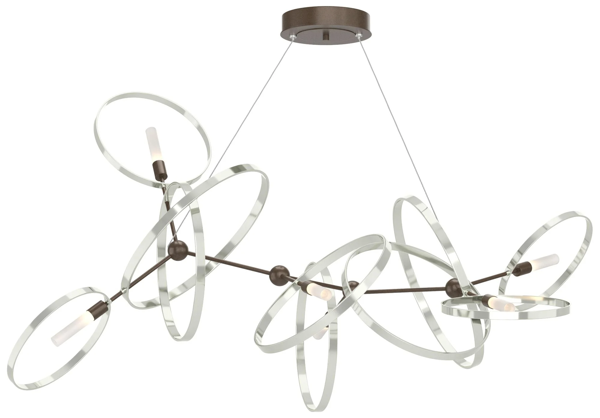 Celesse 32"W Sterling Accented Bronze Standard Pendant - Image 1