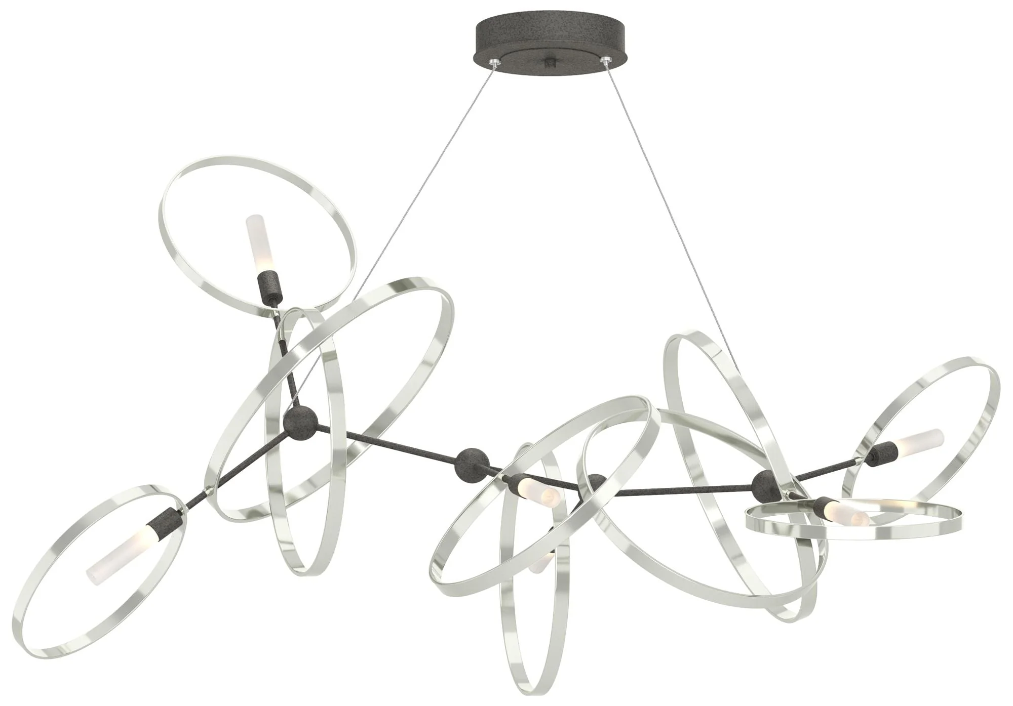Celesse 32"W Sterling Accented Natural Iron Standard Pendant - Image 1
