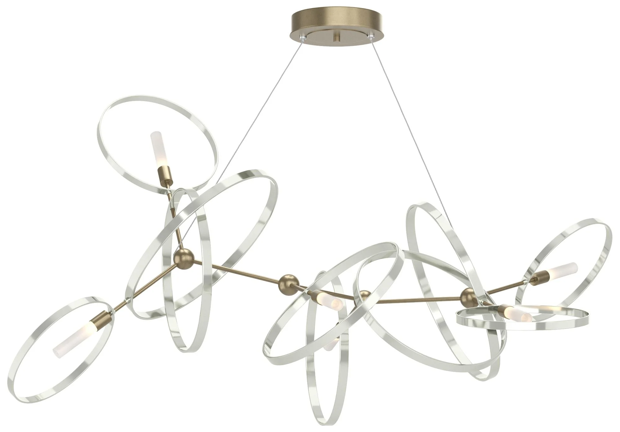 Celesse 32"W Sterling Accented Soft Gold Standard Pendant - Image 1