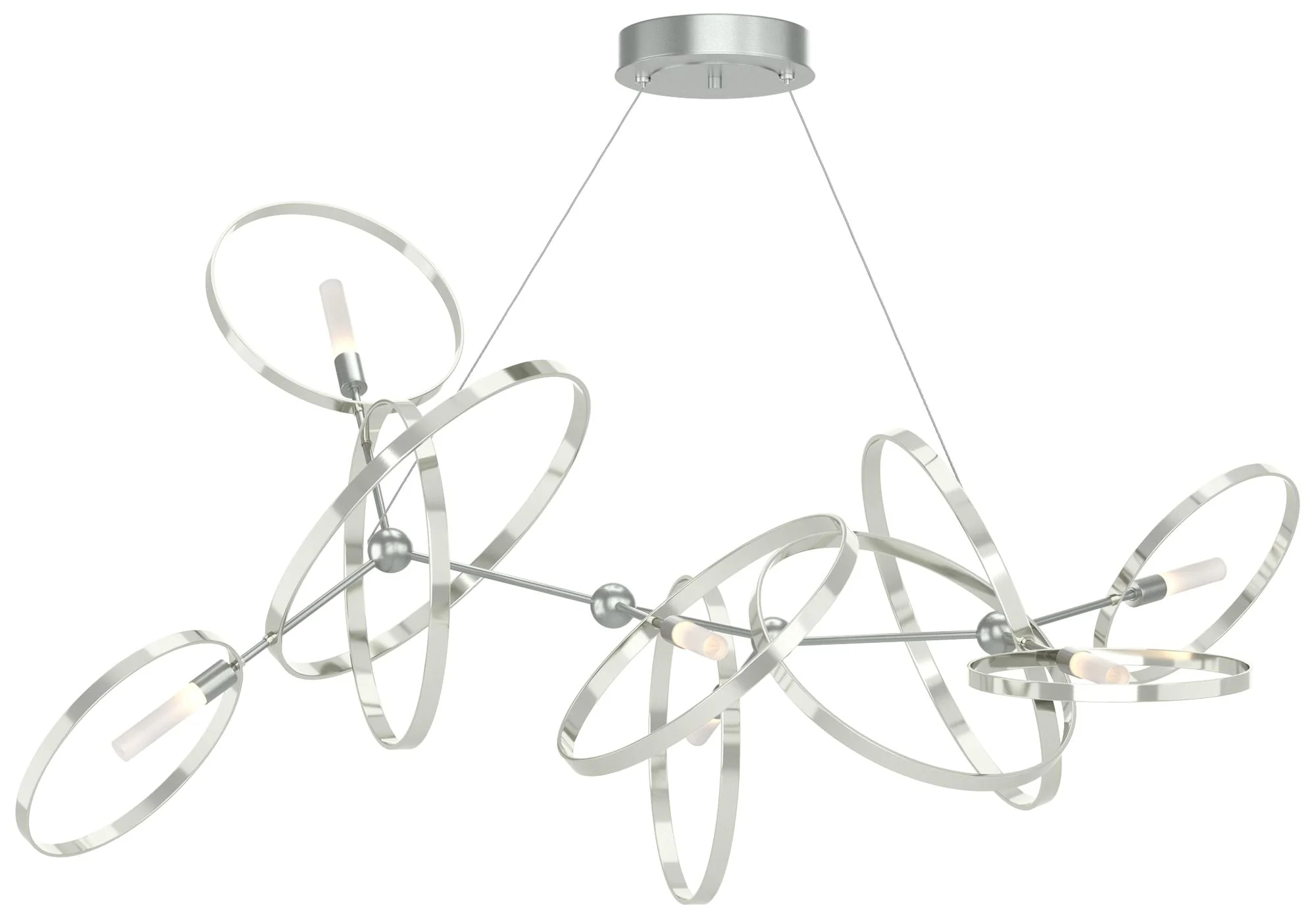 Celesse 32"W Sterling Accented Vintage Platinum Standard Pendant - Image 1