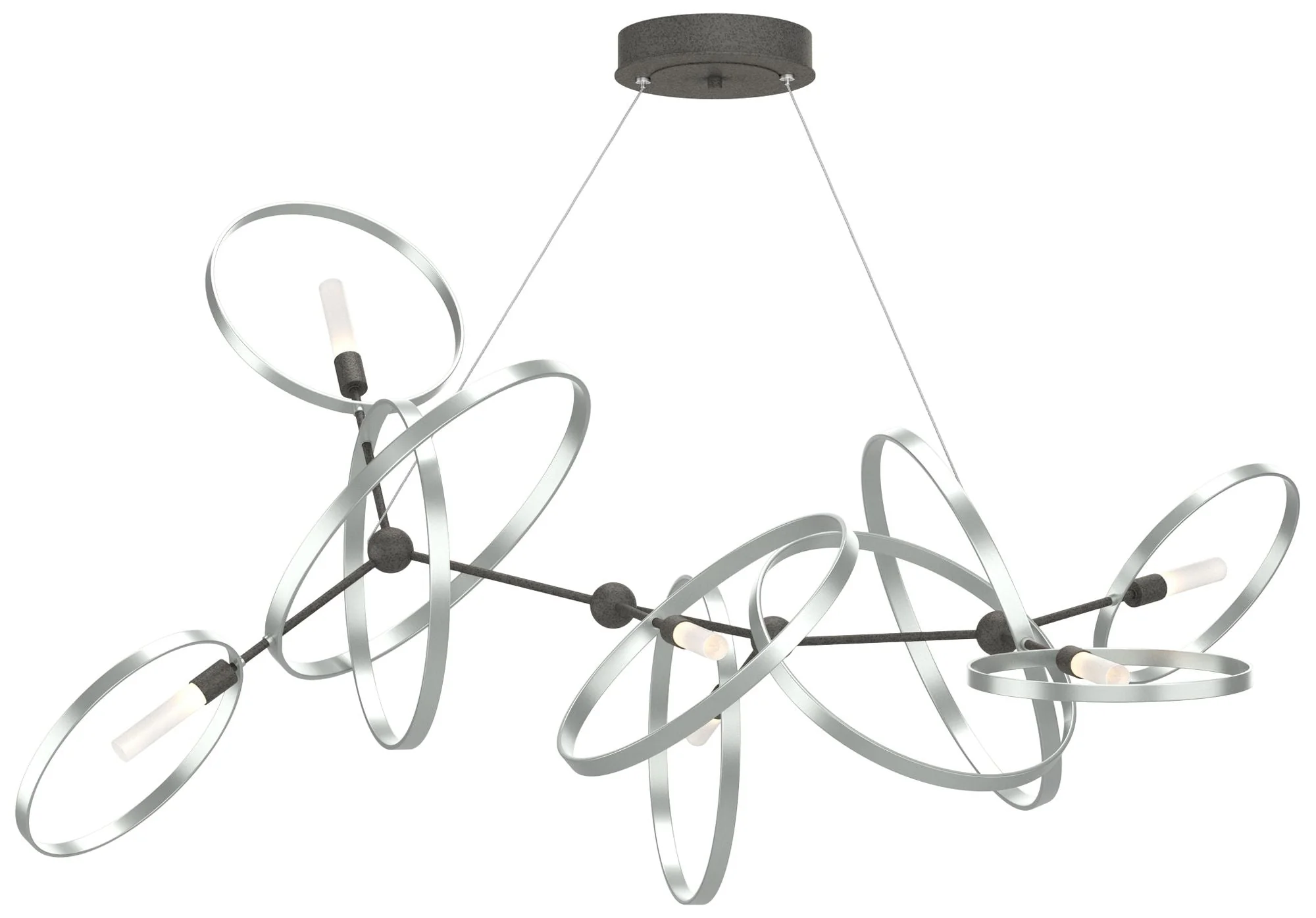 Celesse 32"W Vintage Platinum Accented Natural Iron Standard Pendant - Image 1