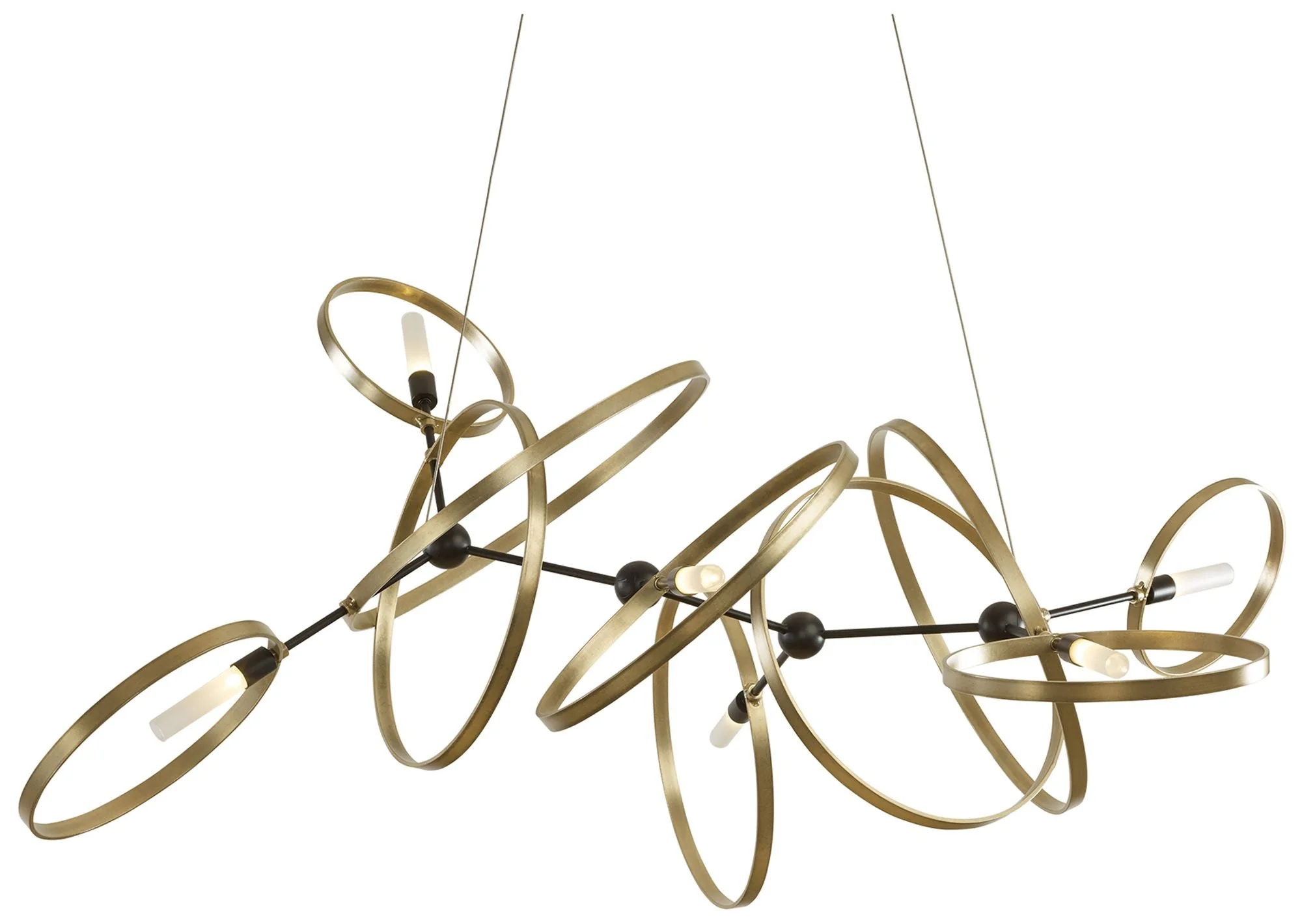 Celesse Pendant - Black Finish - Soft Gold Accents - Standard Height - Image 1