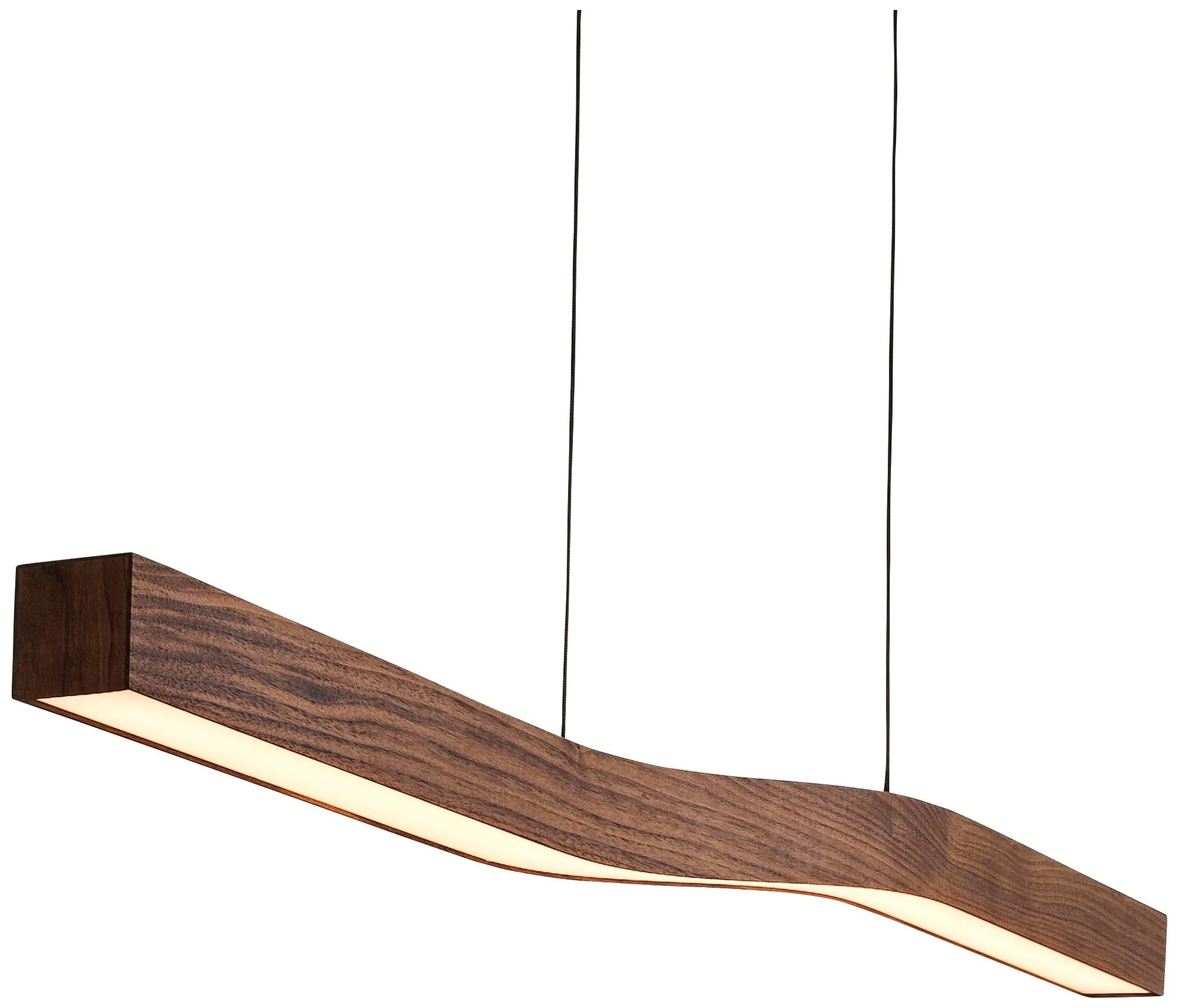 Cerno Camur 56" Wide Oiled Walnut LED Linear Kitchen Island Pendant - Image 2